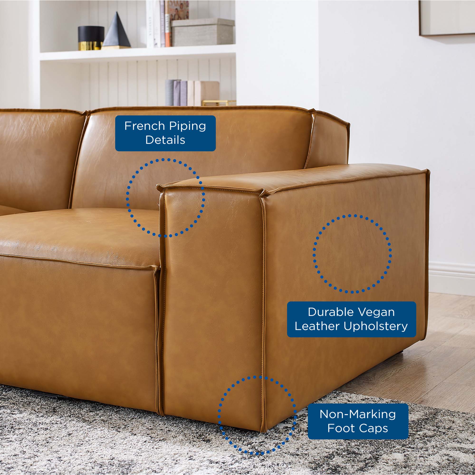 Restore Vegan Leather 4-Piece Sofa - Image 13