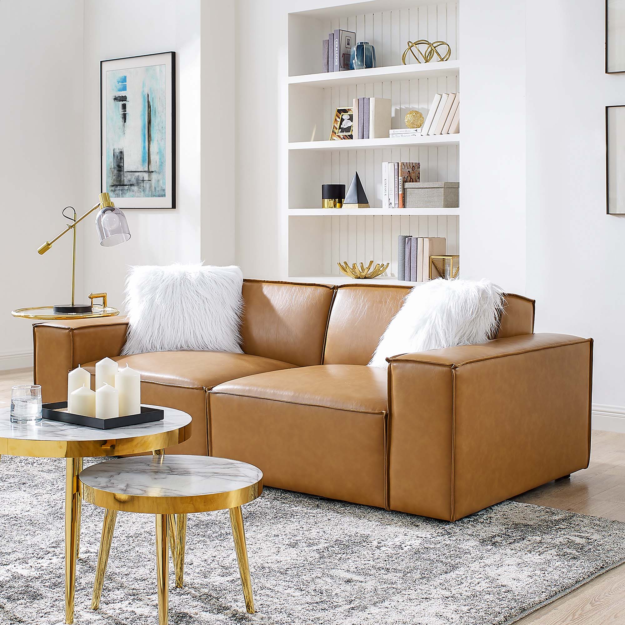 Restore Vegan Leather Loveseat - Image 2