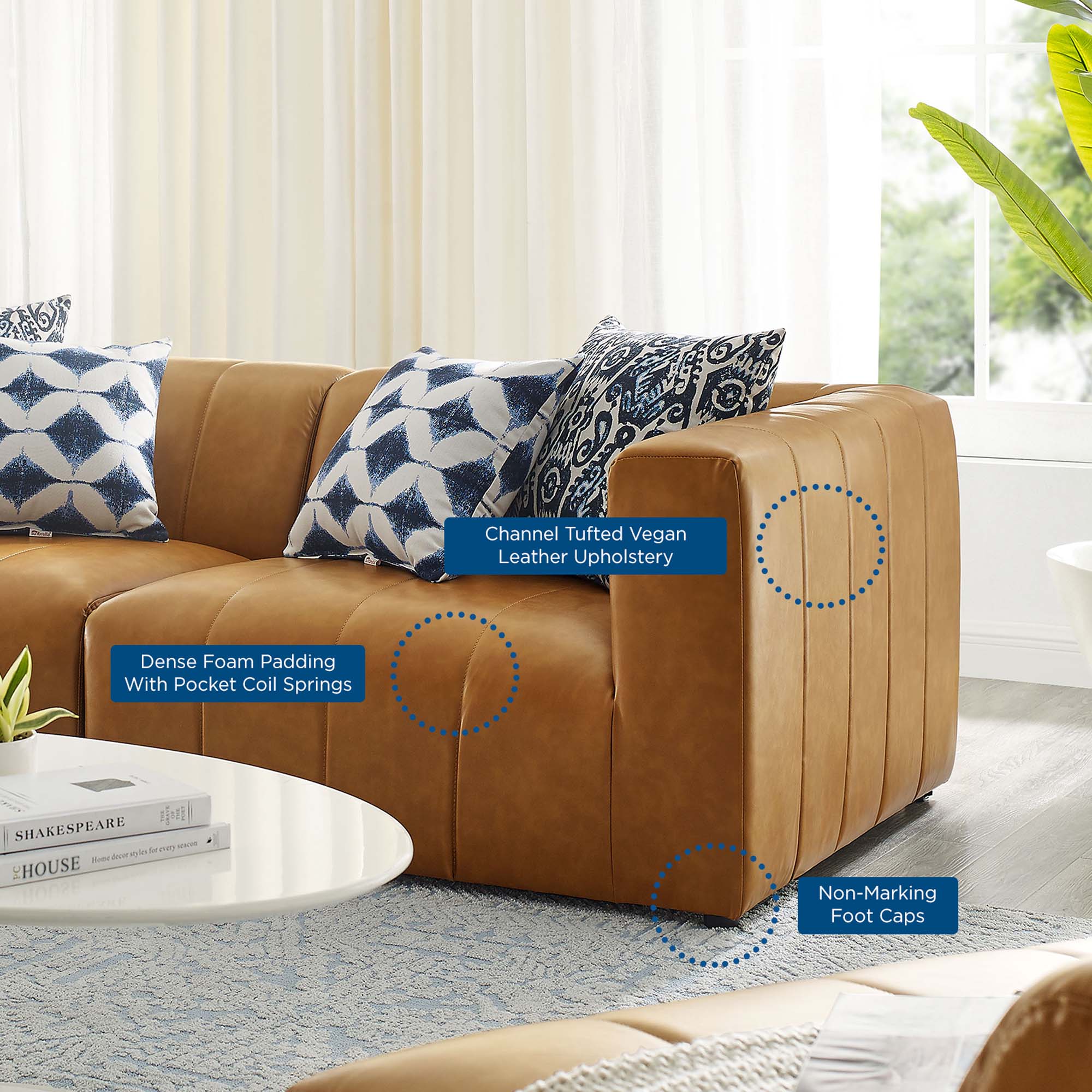 Restore Vegan Leather Sectional Sofa Corner Chair - Image 17