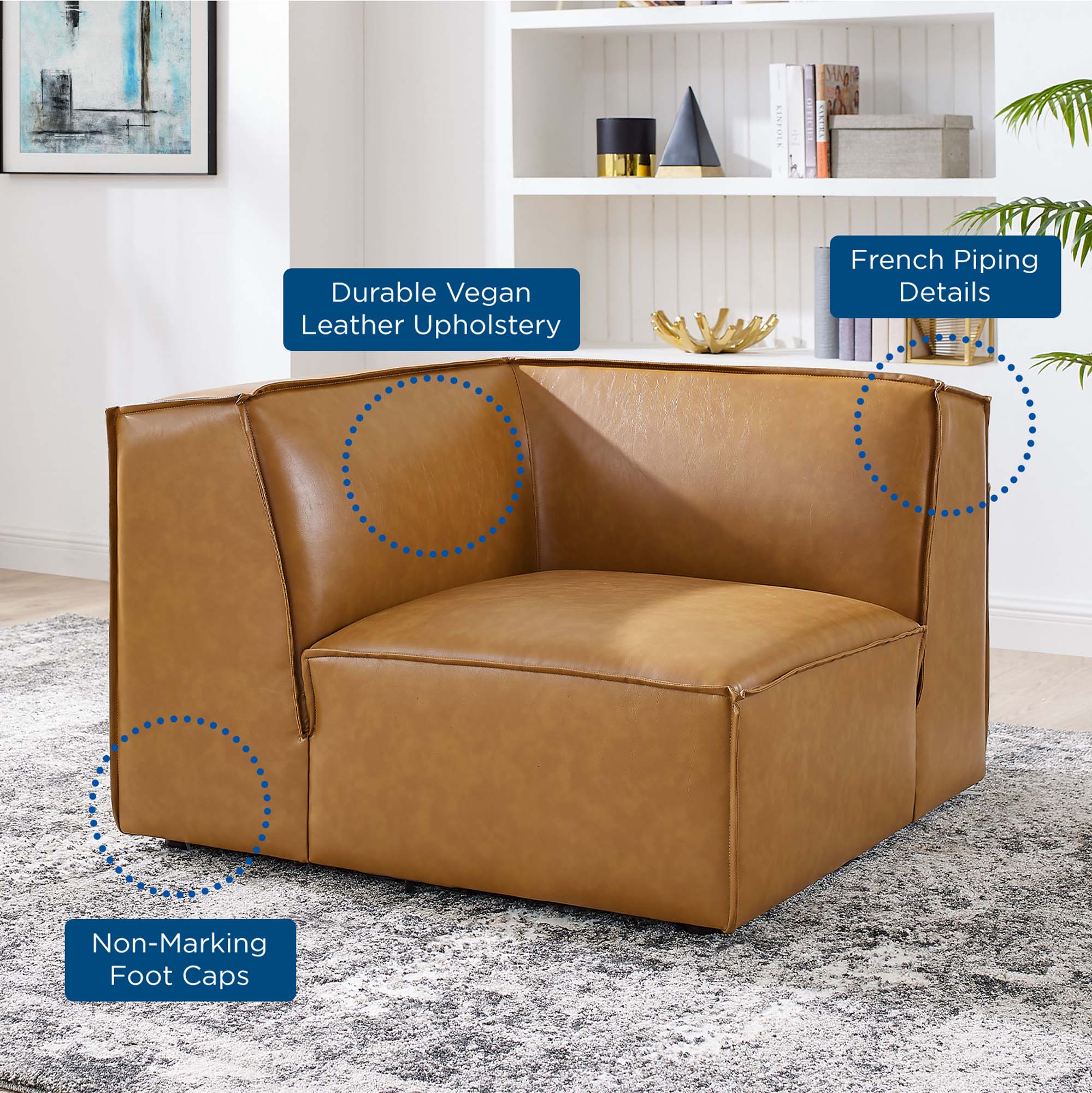 Restore Vegan Leather Sectional Sofa Corner Chair - Image 6