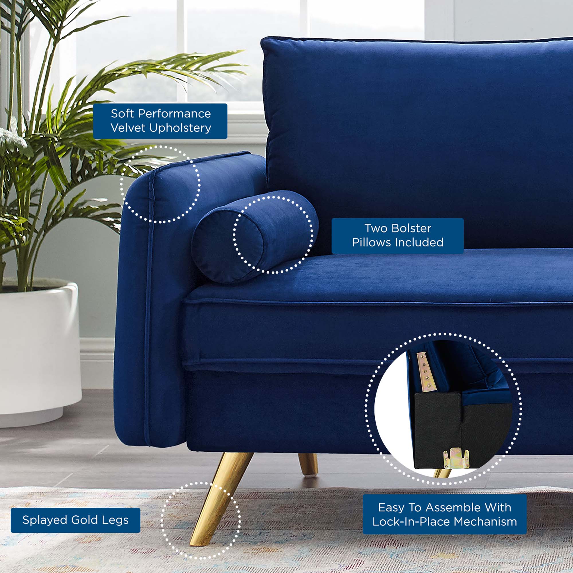 Revive Performance Velvet Sofa - Image 26