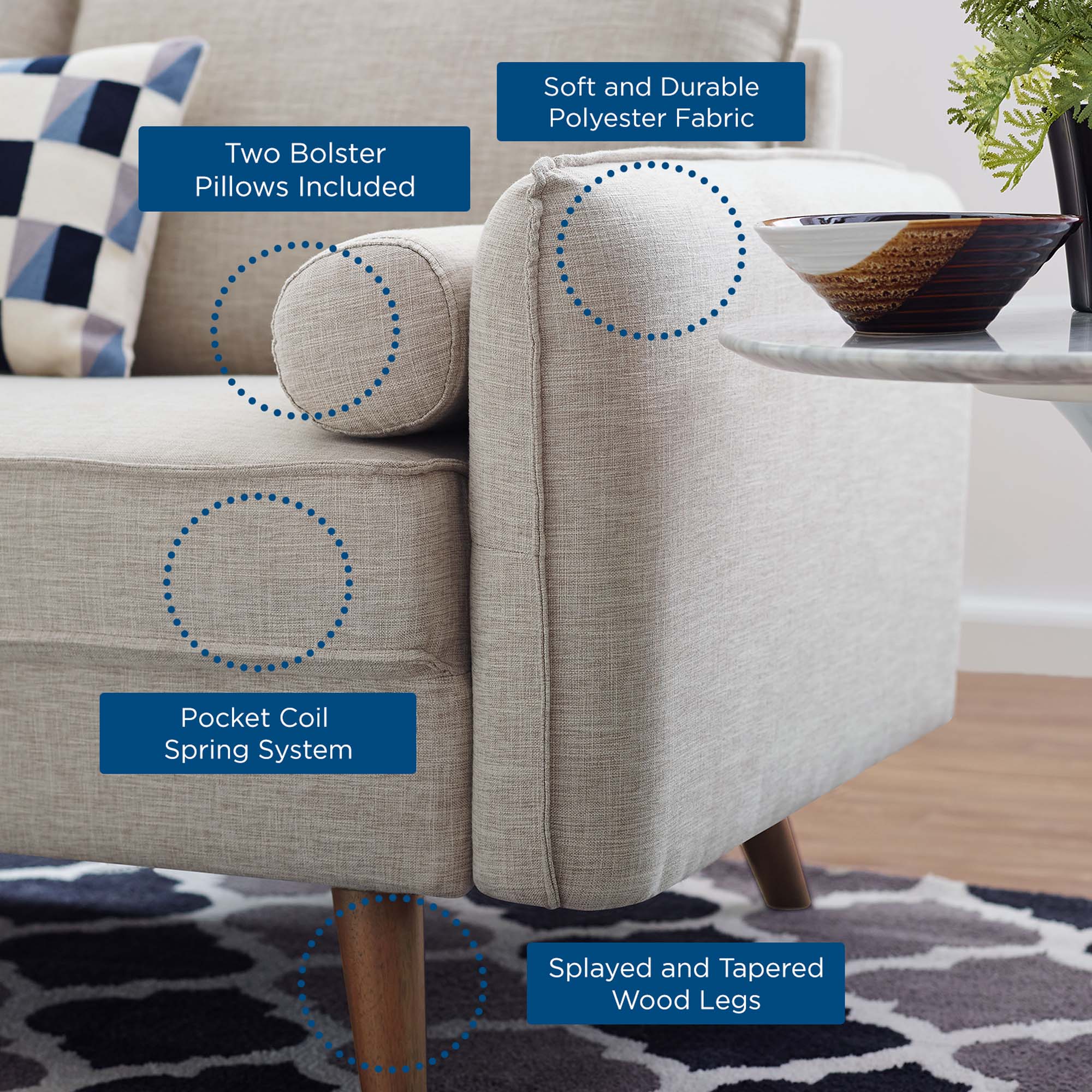 Revive Upholstered Fabric Sofa and Loveseat Set - Image 10