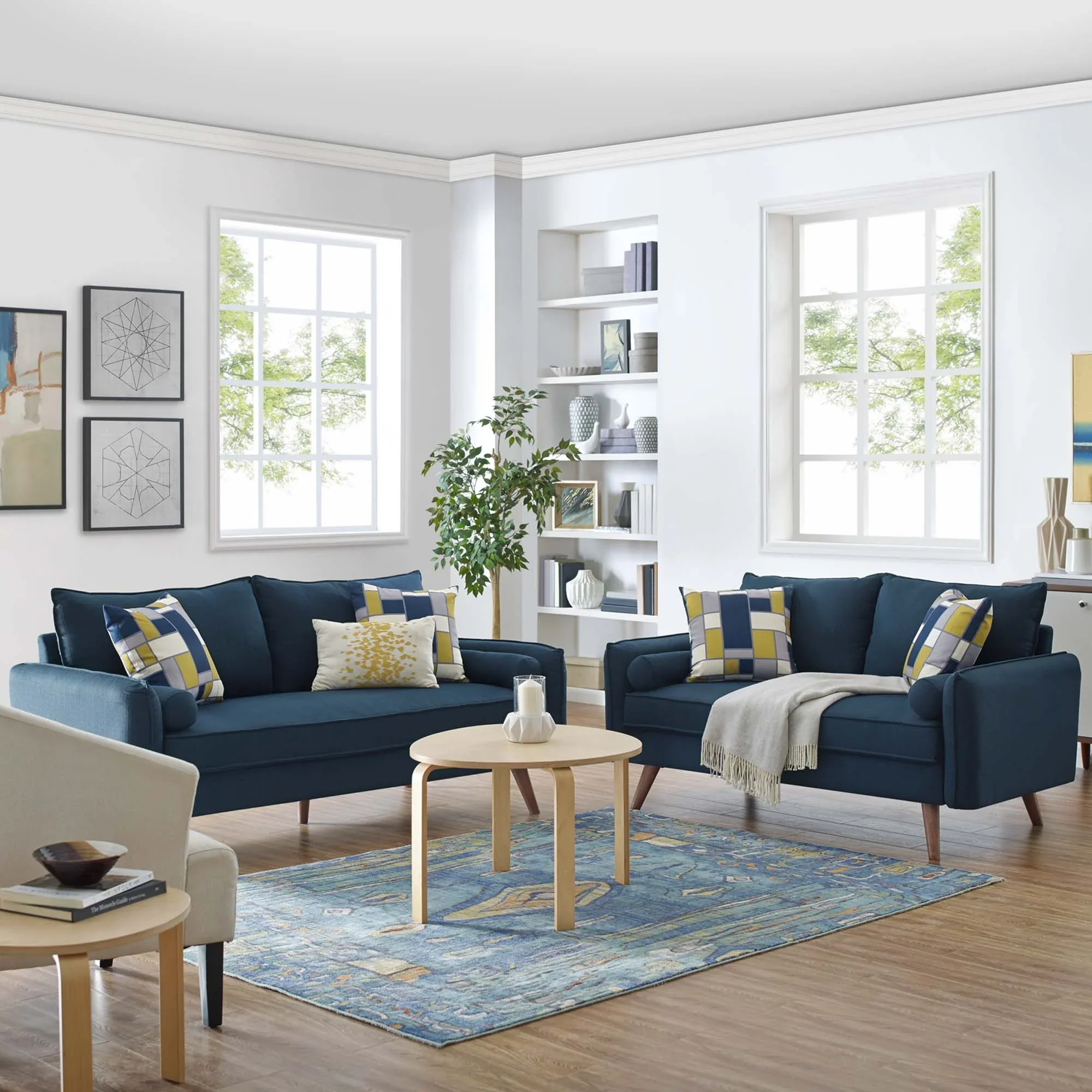 Revive Upholstered Fabric Sofa and Loveseat Set - Image 2