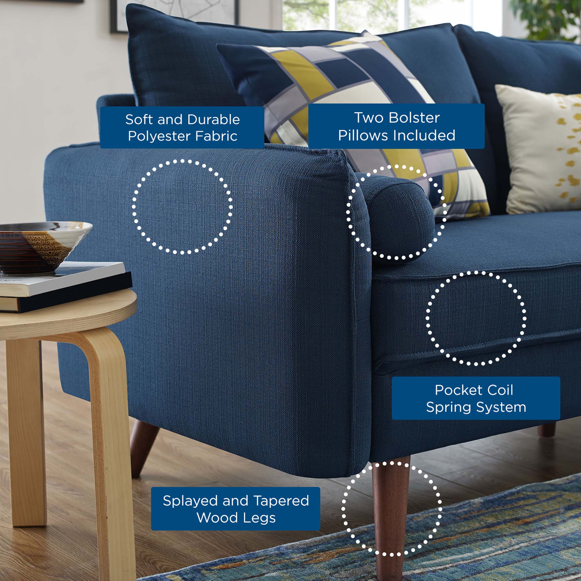 Revive Upholstered Fabric Sofa and Loveseat Set - Image 3