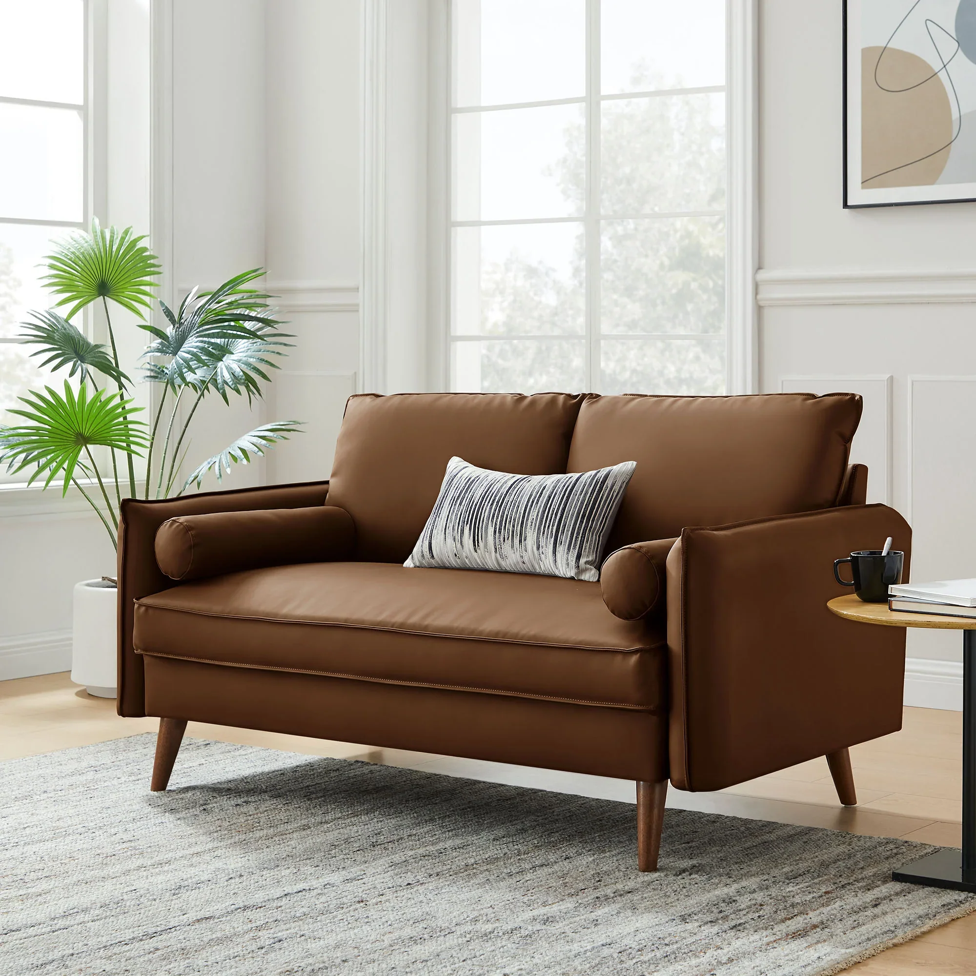 Revive Upholstered Vegan Leather Loveseat - Image 2