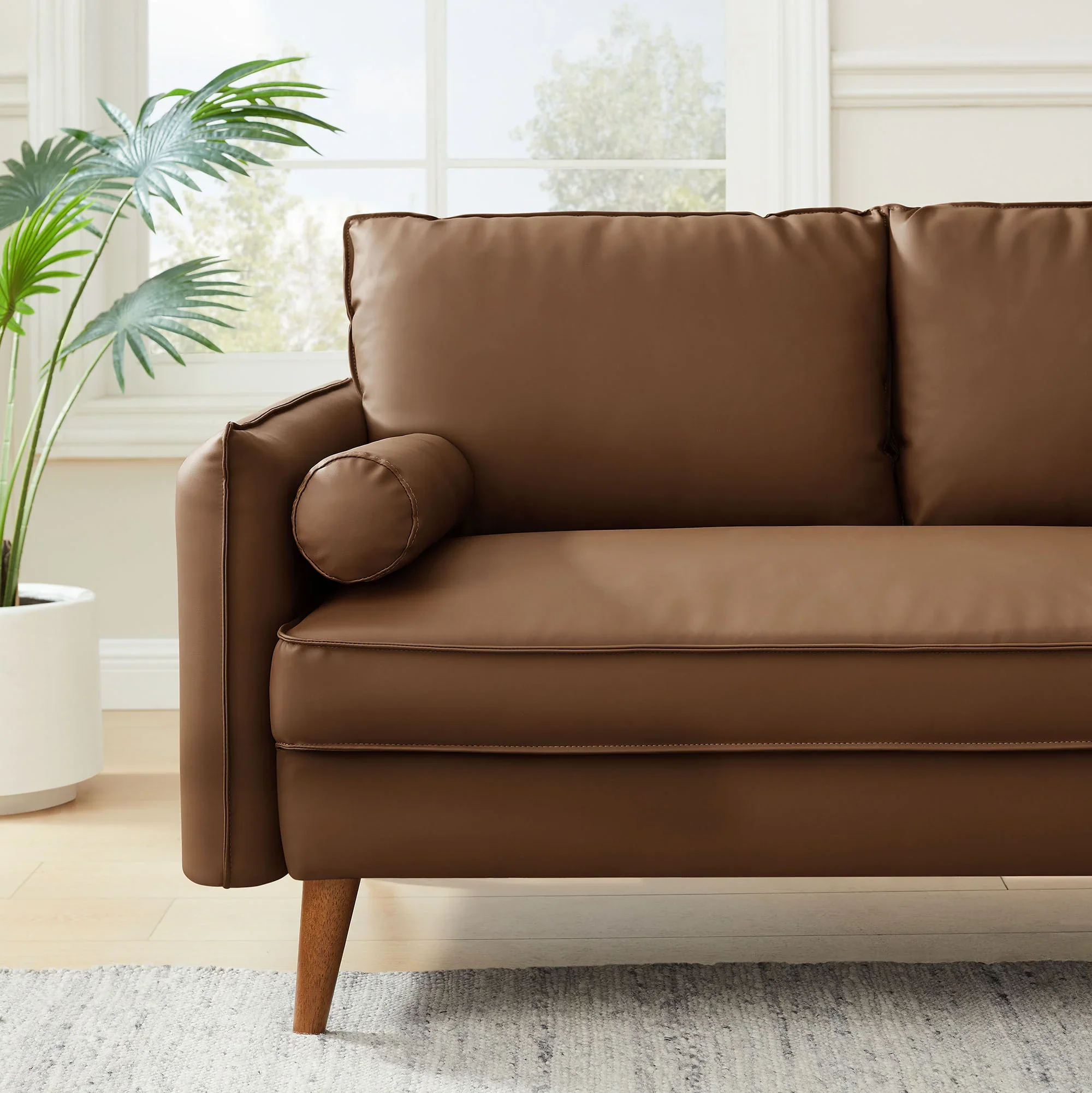 Revive Upholstered Vegan Leather Loveseat - Image 3