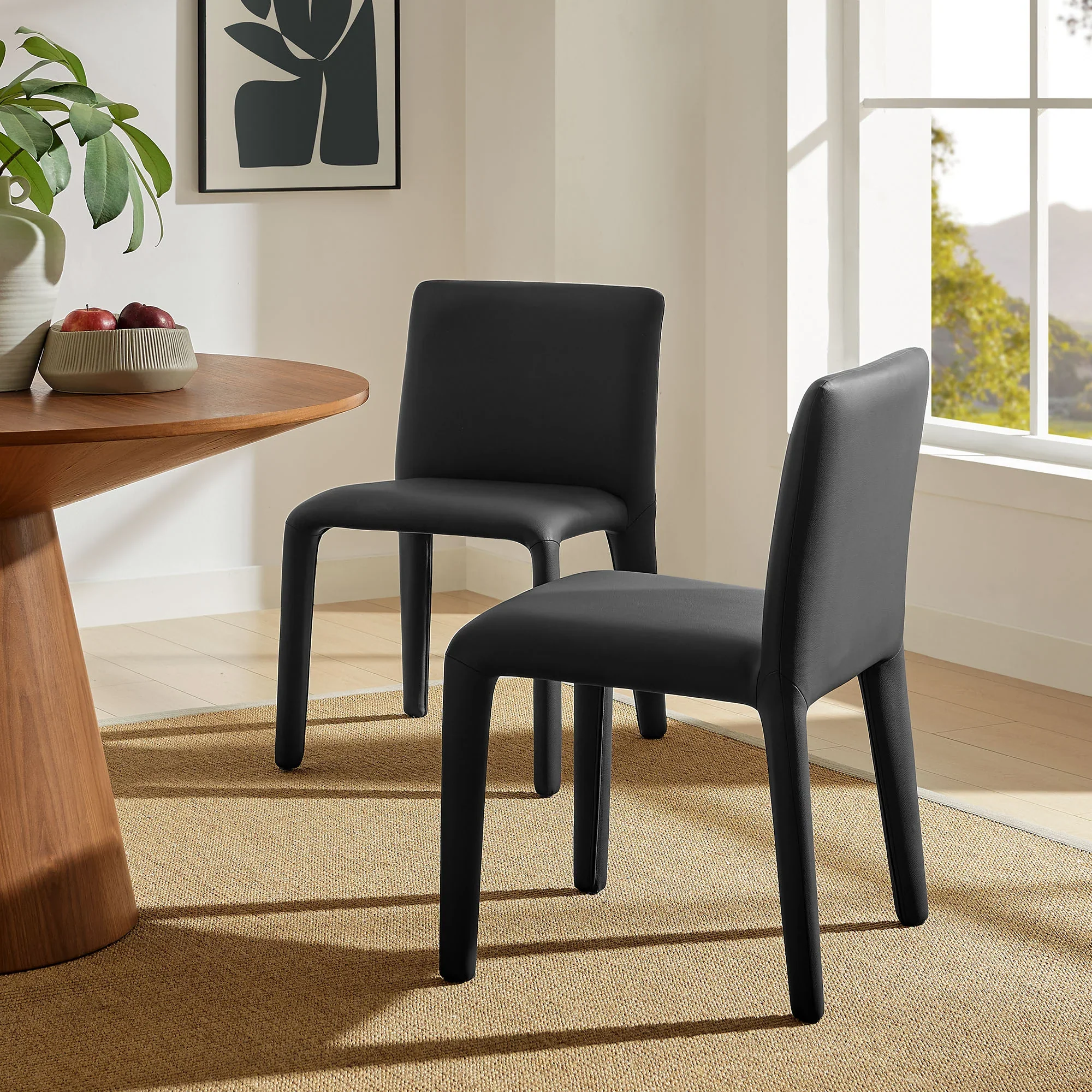 Rhodes Vegan Leather Upholstered Dining Chair - Image 11