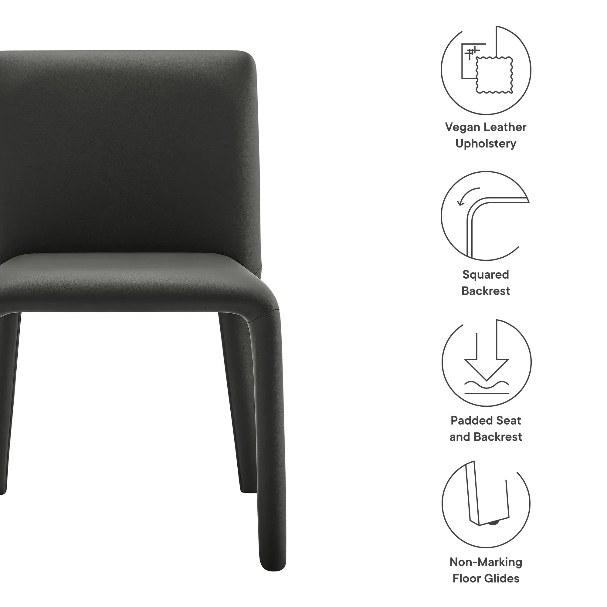 Rhodes Vegan Leather Upholstered Dining Chair - Image 17