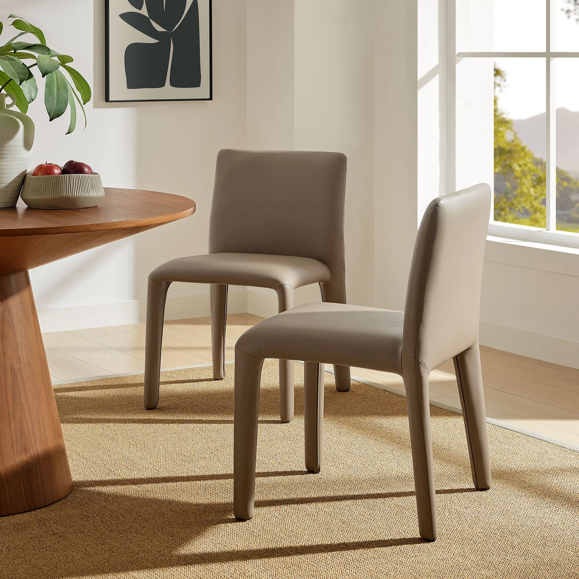 Rhodes Vegan Leather Upholstered Dining Chair - Image 2