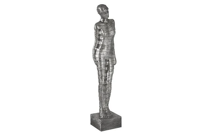 Ribboned Woman Leaning Left, Black/Silver, Aluminum - Image 2
