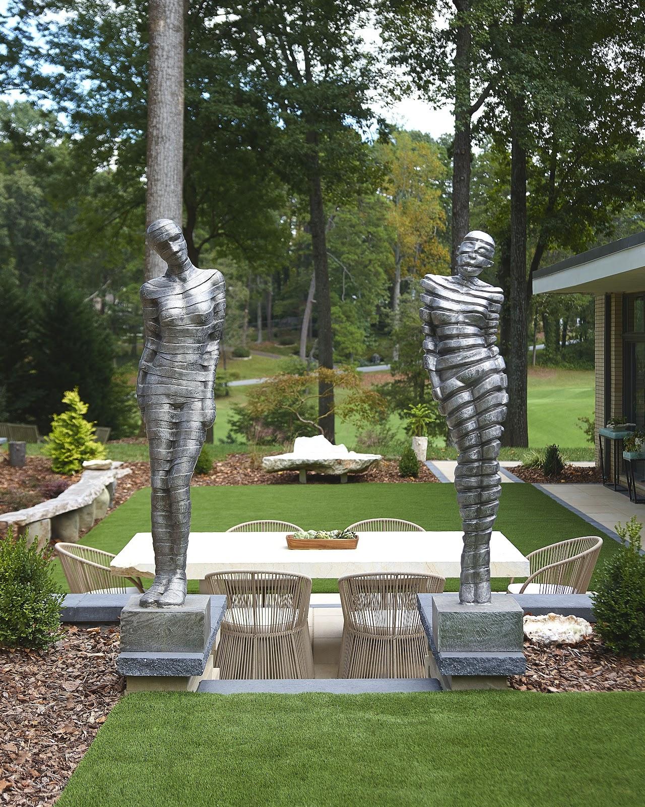 Ribboned Woman Leaning Left, Black/Silver, Aluminum - Image 6