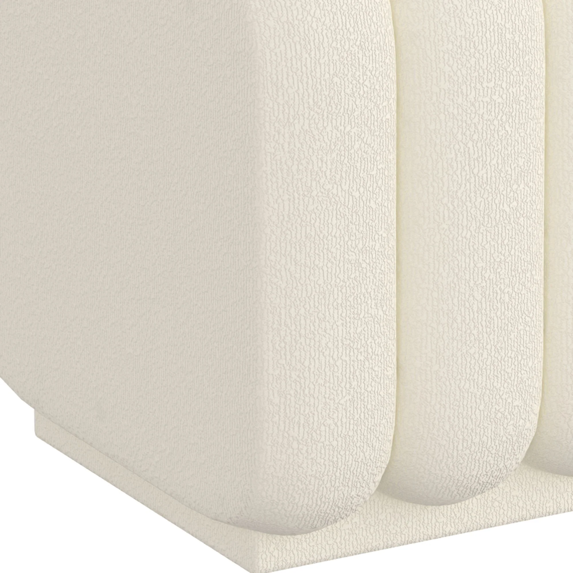 Rigel Small Square Ottoman in Ivory Boucle - Image 3