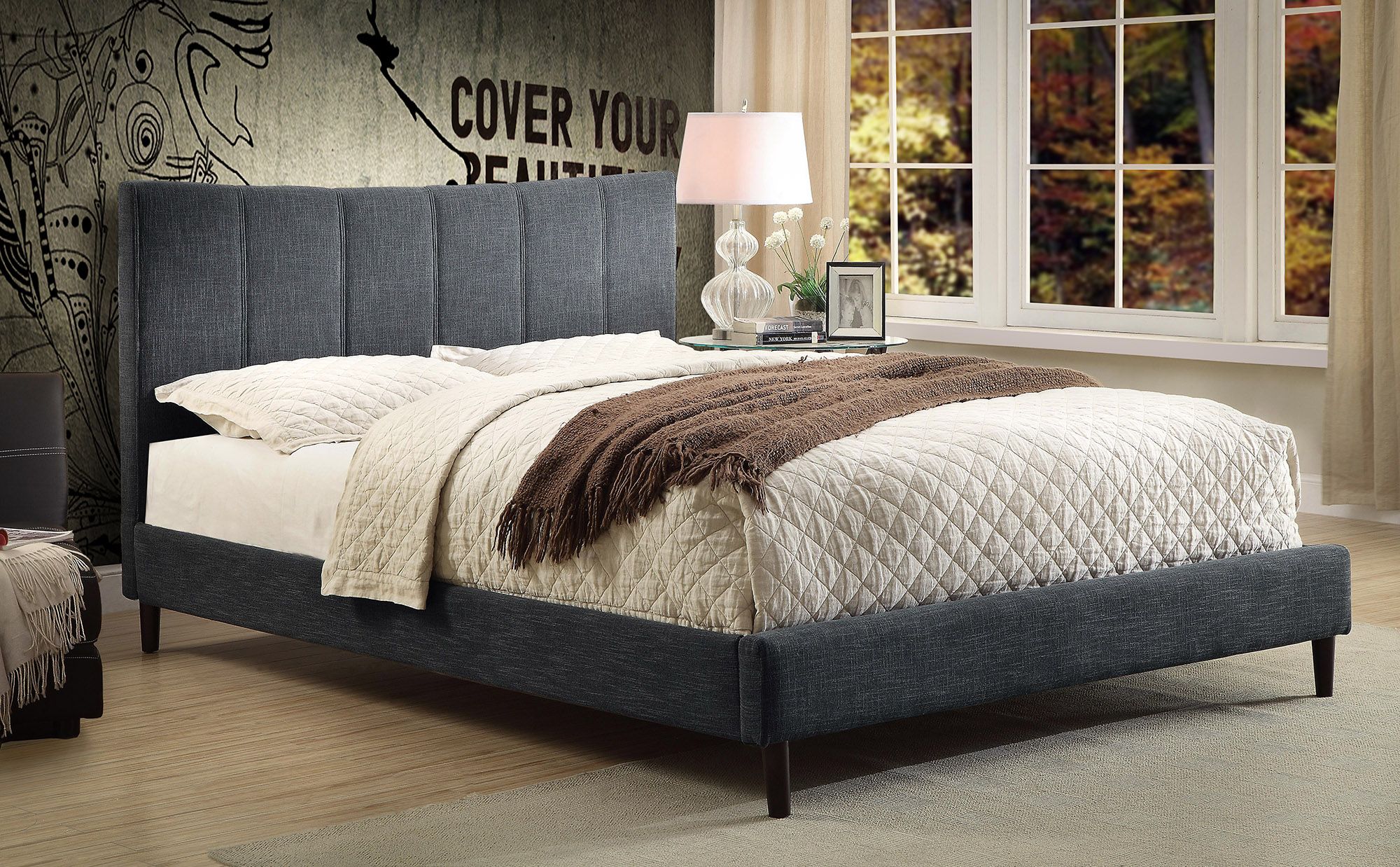 Rimo 60" Queen Platform Bed in Grey - Image 2