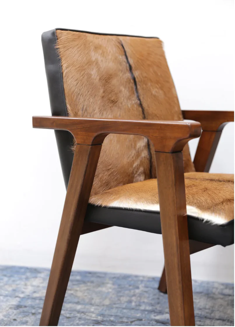 Rio Cool Armchair - Cool Brown, Leather/Goat Hair - Image 3