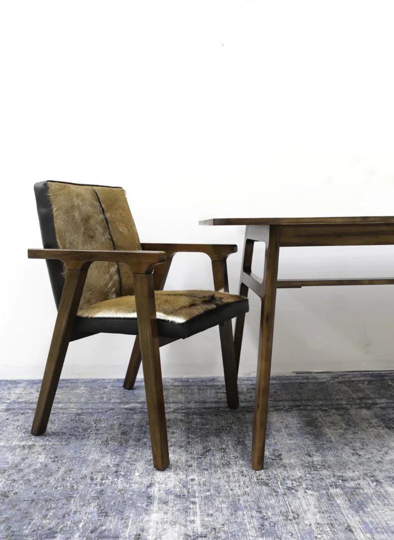 Rio Cool Armchair - Cool Brown, Leather/Goat Hair - Image 6