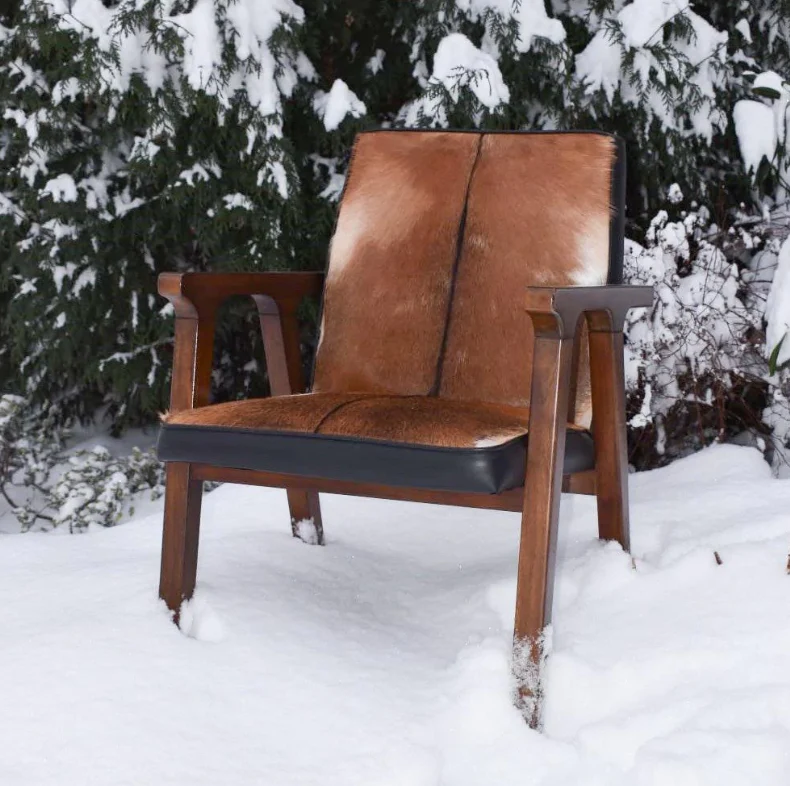 Rio Cool Armchair - Cool Brown, Leather/Goat Hair - Image 9
