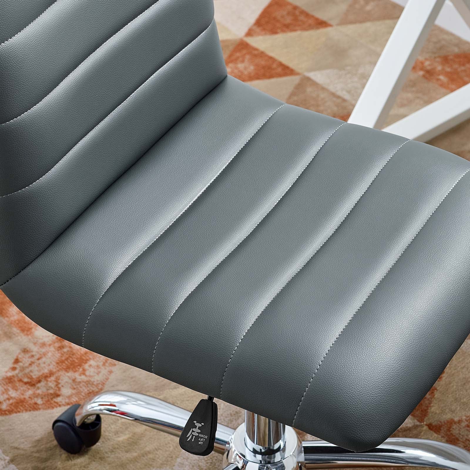 Ripple Armless Mid Back Vinyl Office Chair - Image 18