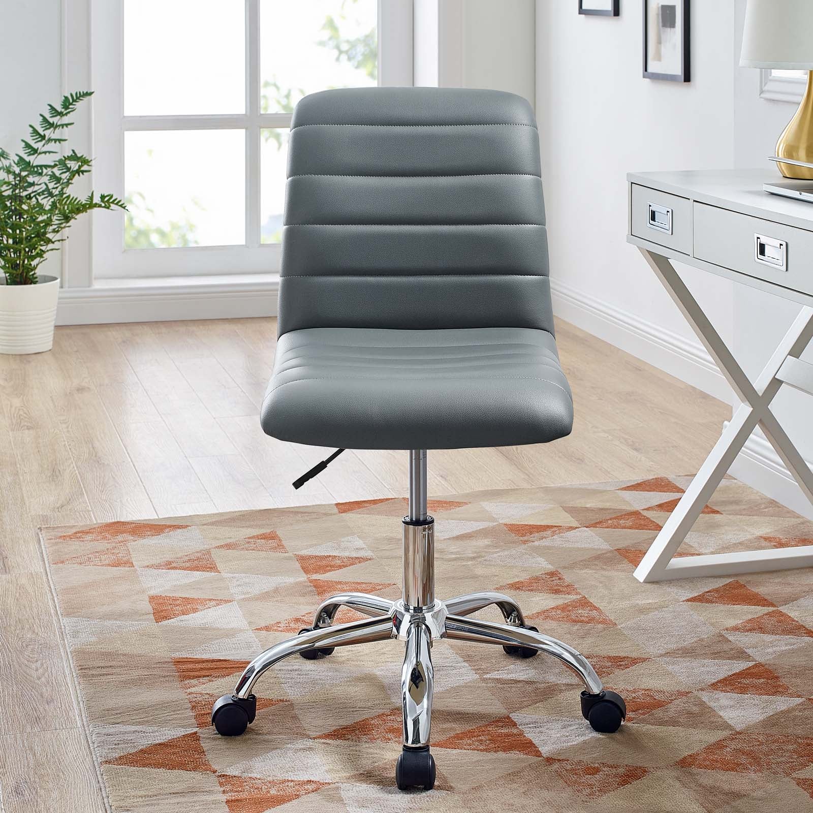 Ripple Armless Mid Back Vinyl Office Chair - Image 19