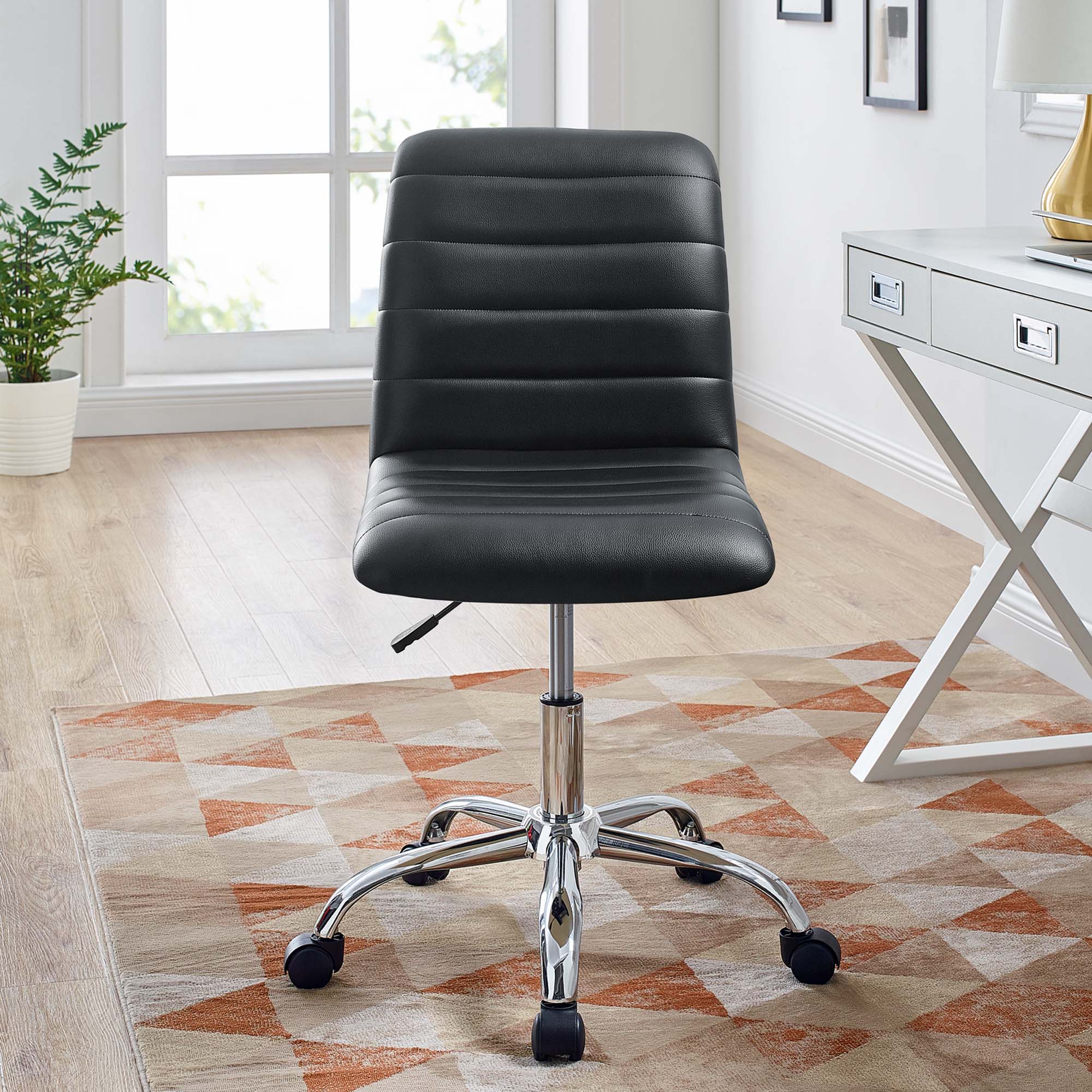 Ripple Armless Mid Back Vinyl Office Chair - Image 7