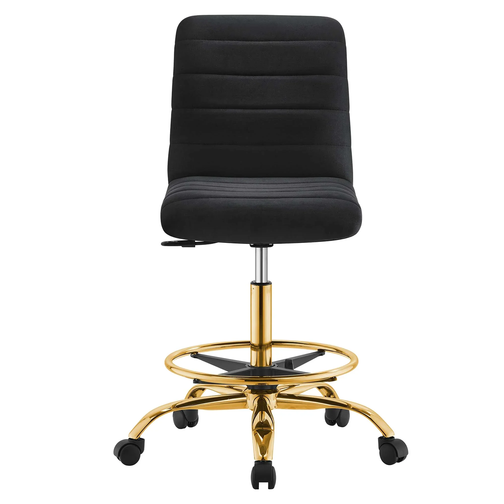Ripple Armless Performance Velvet Drafting Chair - Image 4