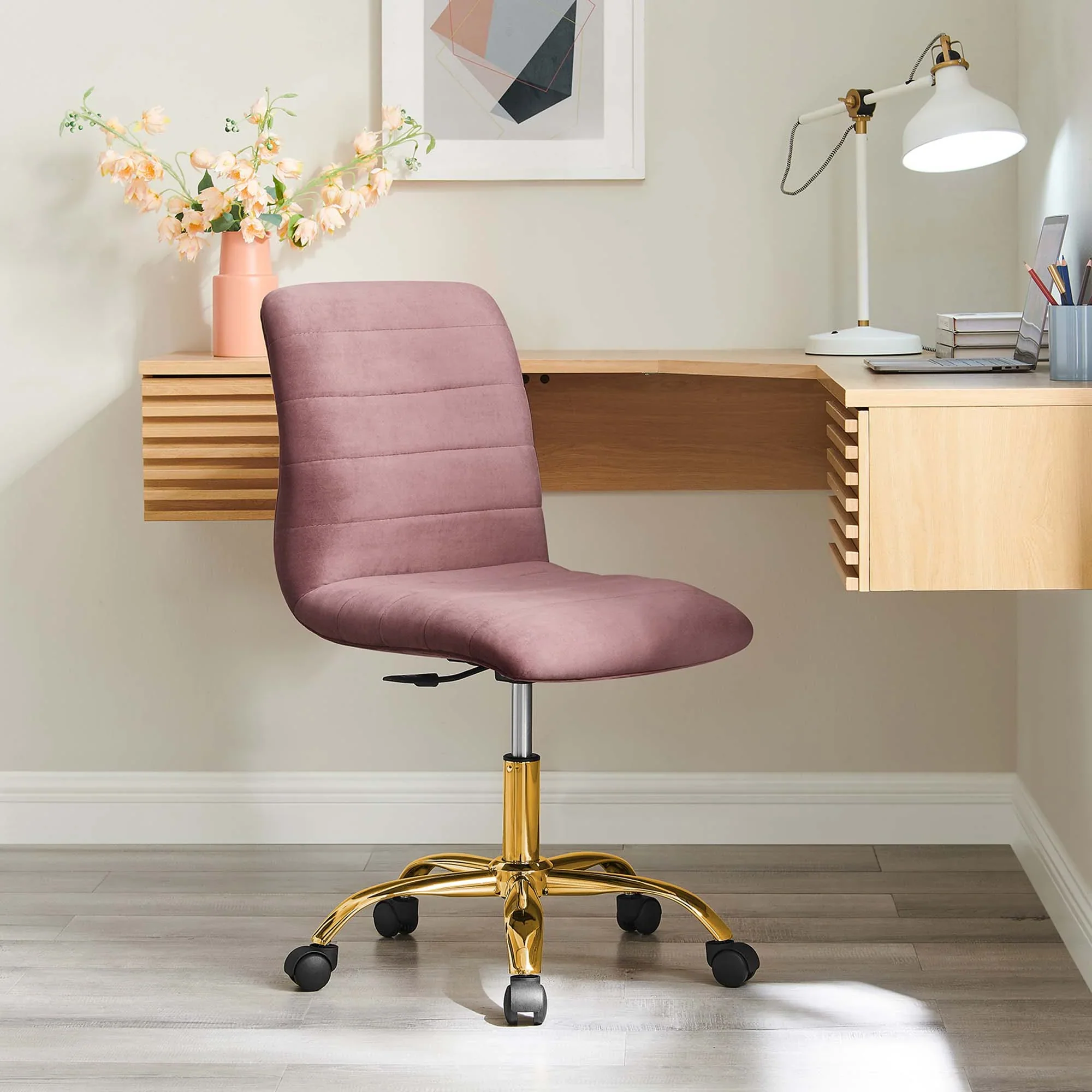 Ripple Armless Performance Velvet Office Chair - Image 11