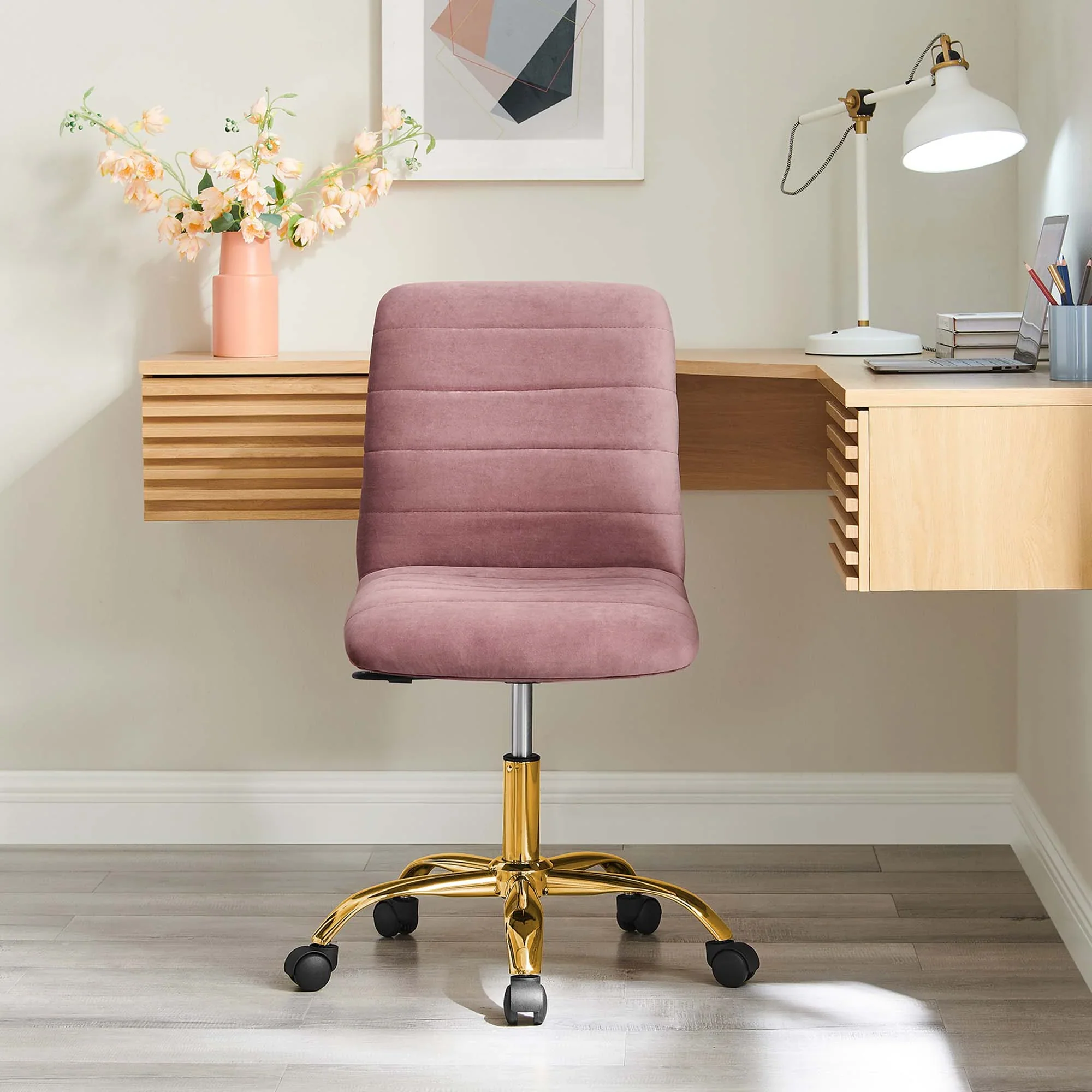 Ripple Armless Performance Velvet Office Chair - Image 17
