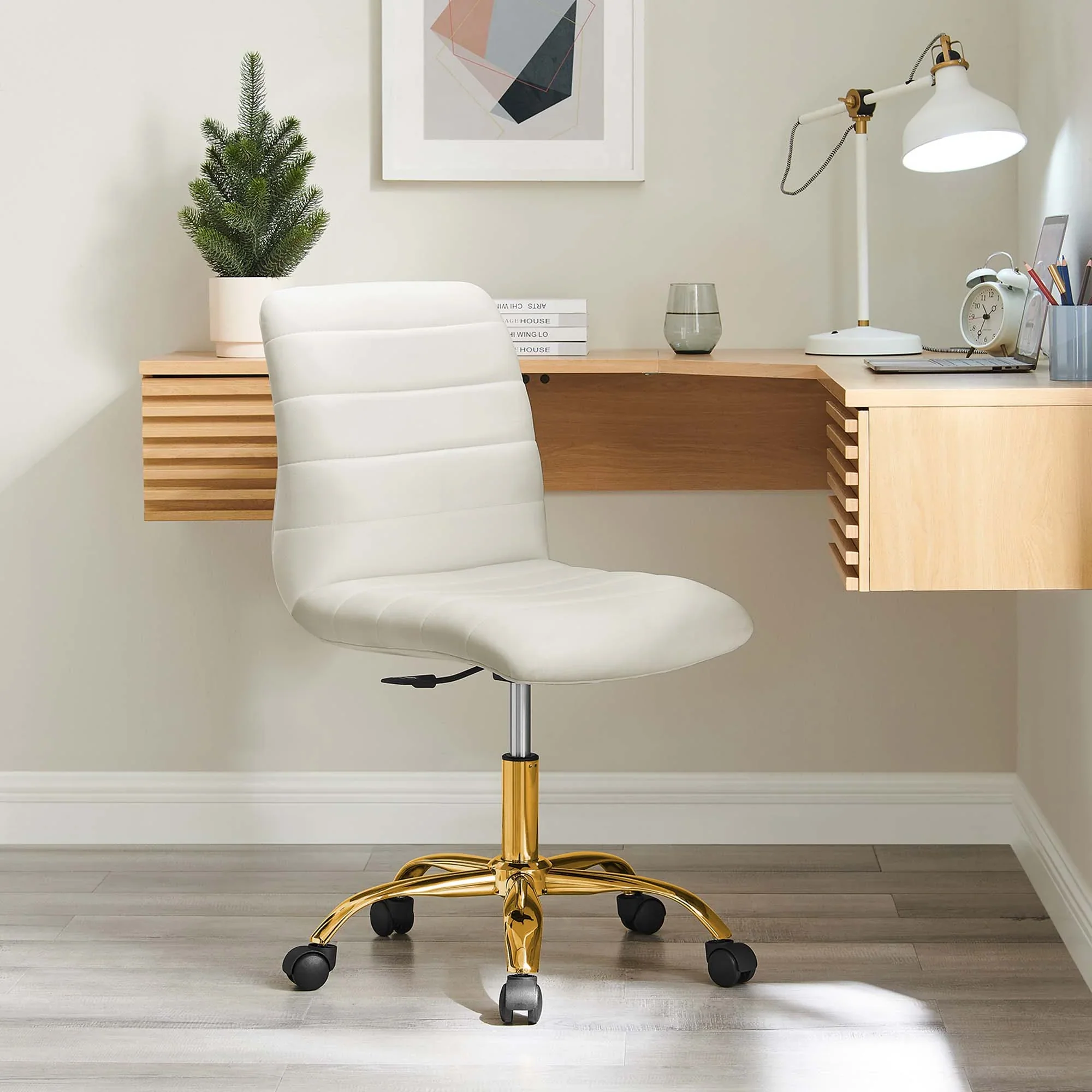 Ripple Armless Performance Velvet Office Chair - Image 33