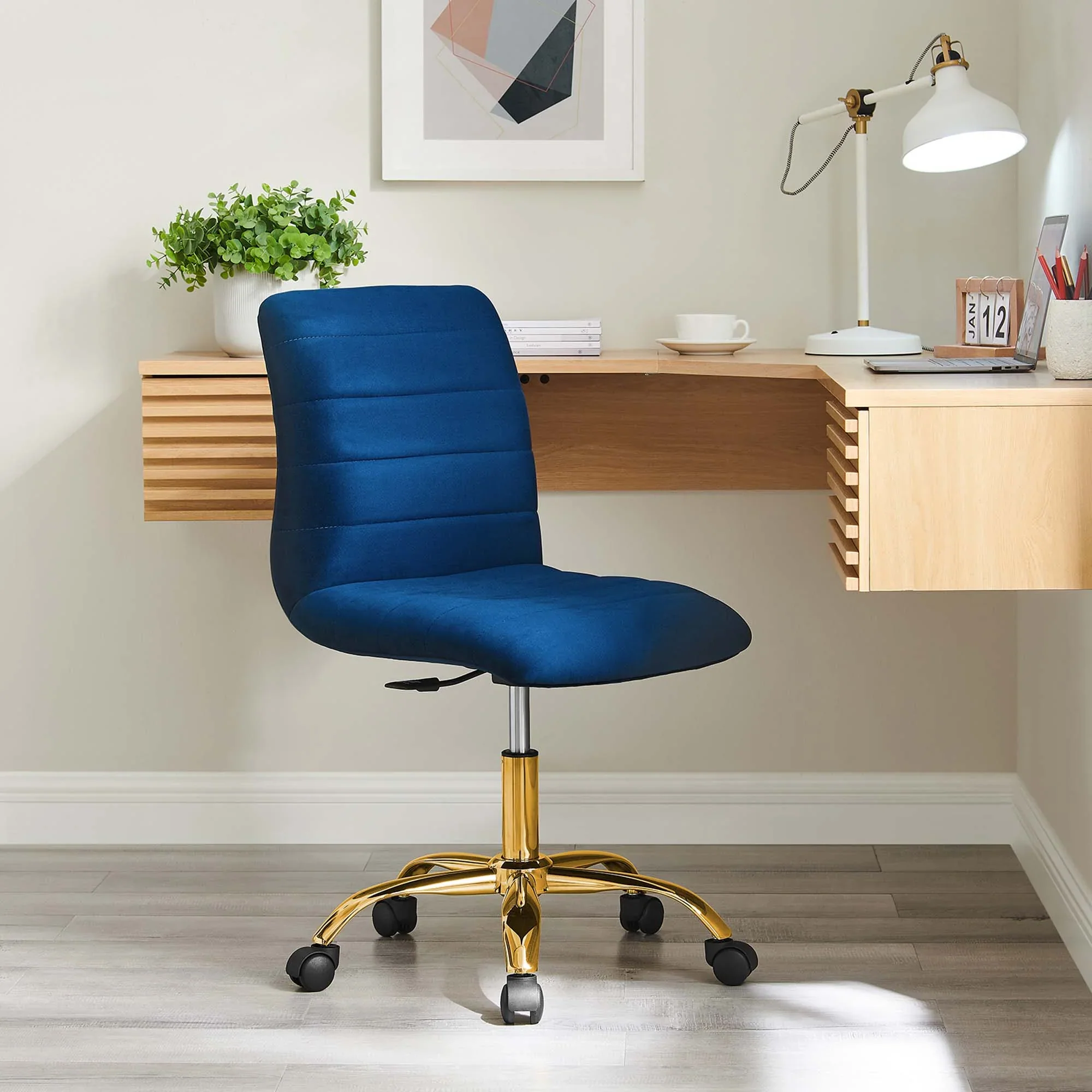 Ripple Armless Performance Velvet Office Chair - Image 43