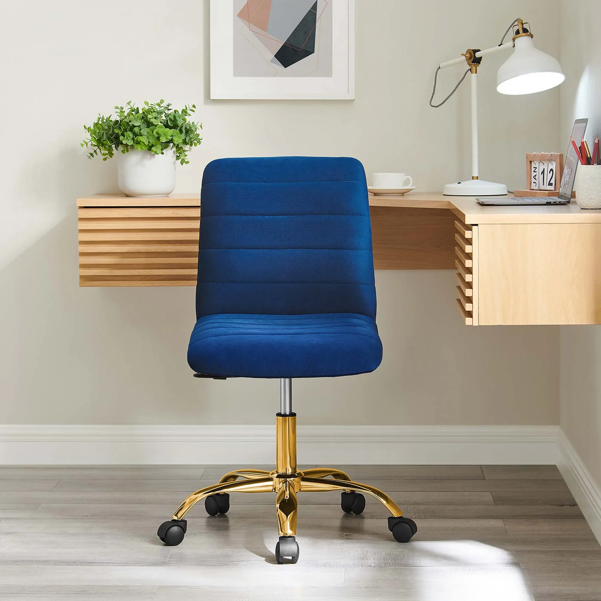 Ripple Armless Performance Velvet Office Chair - Image 44