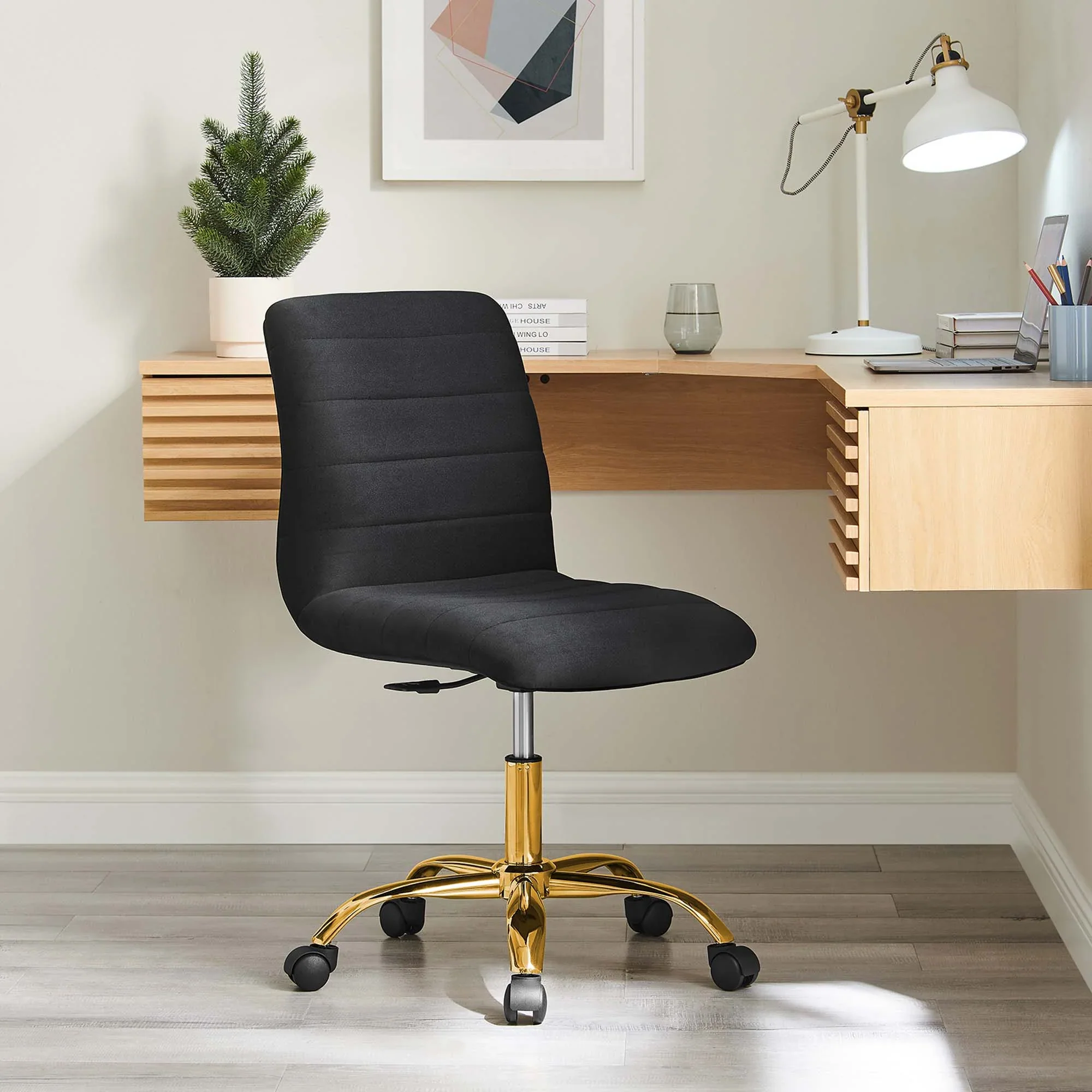 Ripple Armless Performance Velvet Office Chair - Image 7