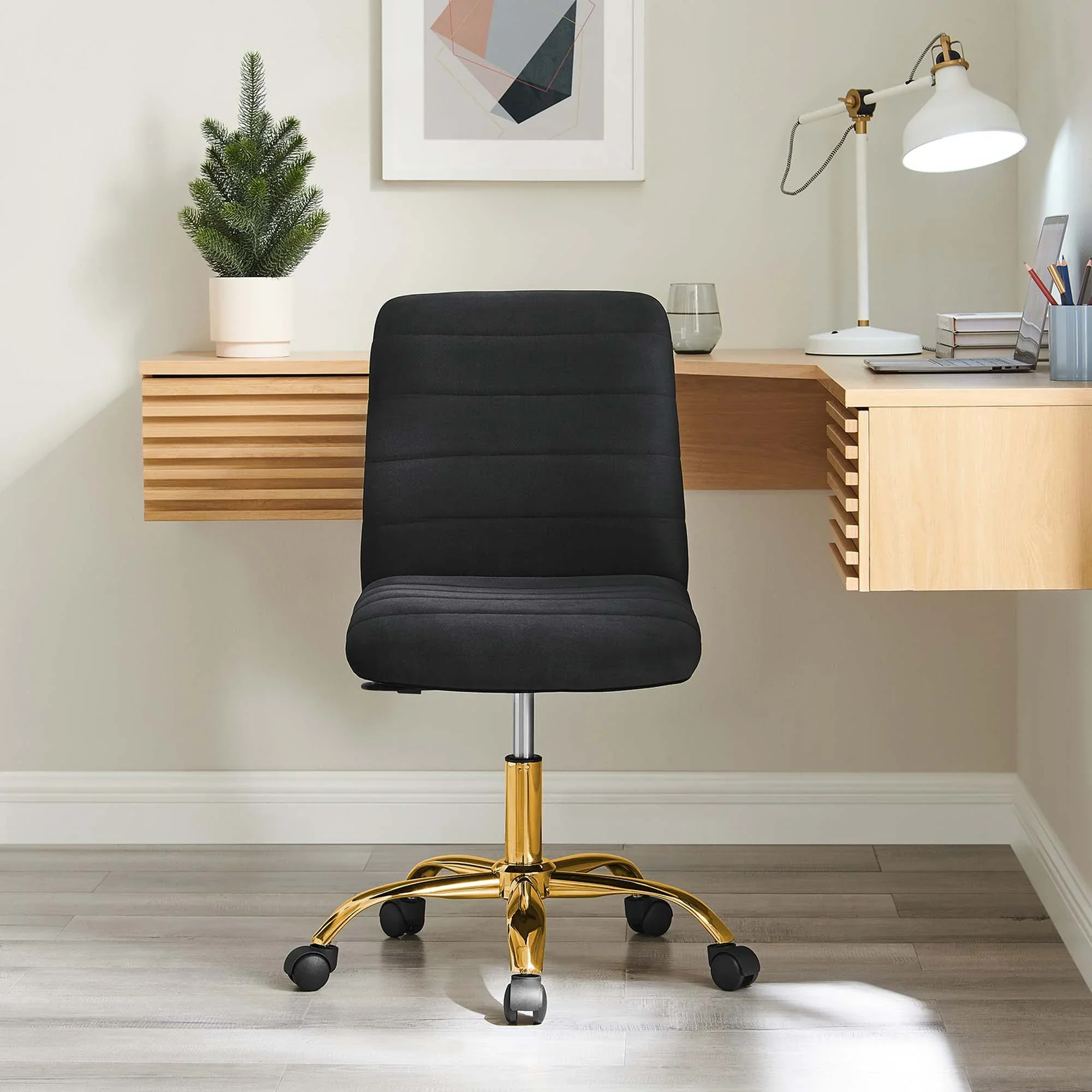 Ripple Armless Performance Velvet Office Chair - Image 8