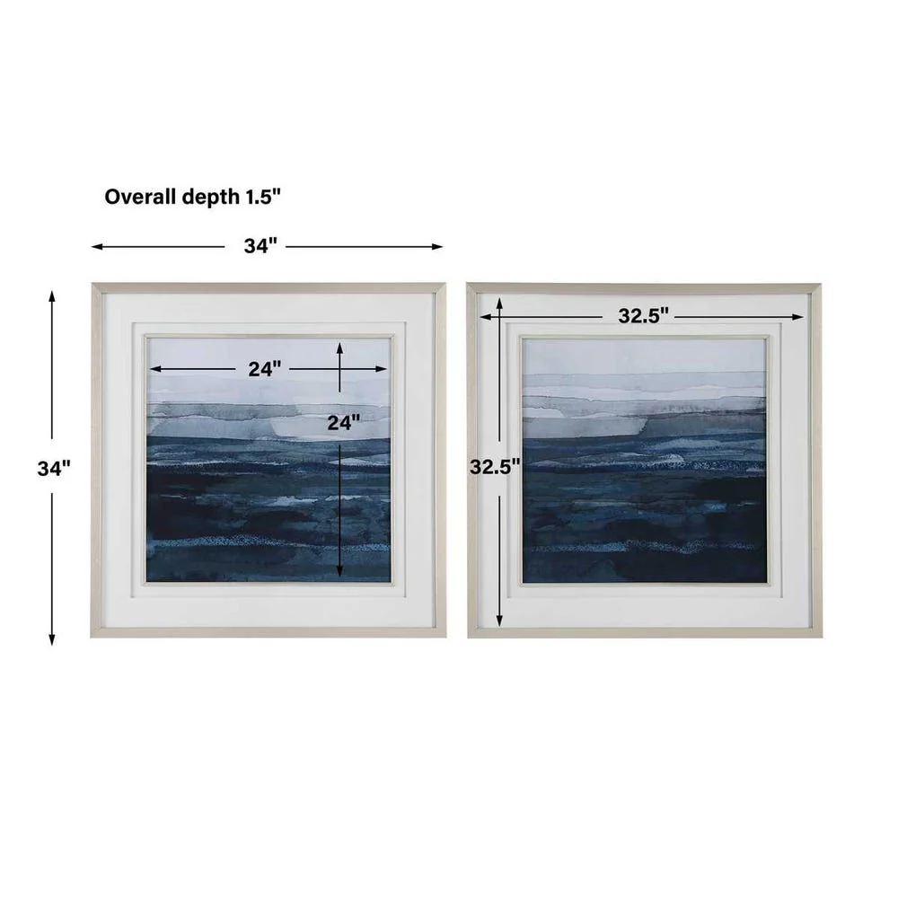 Rising Blue Framed Prints, S/2 - Image 7