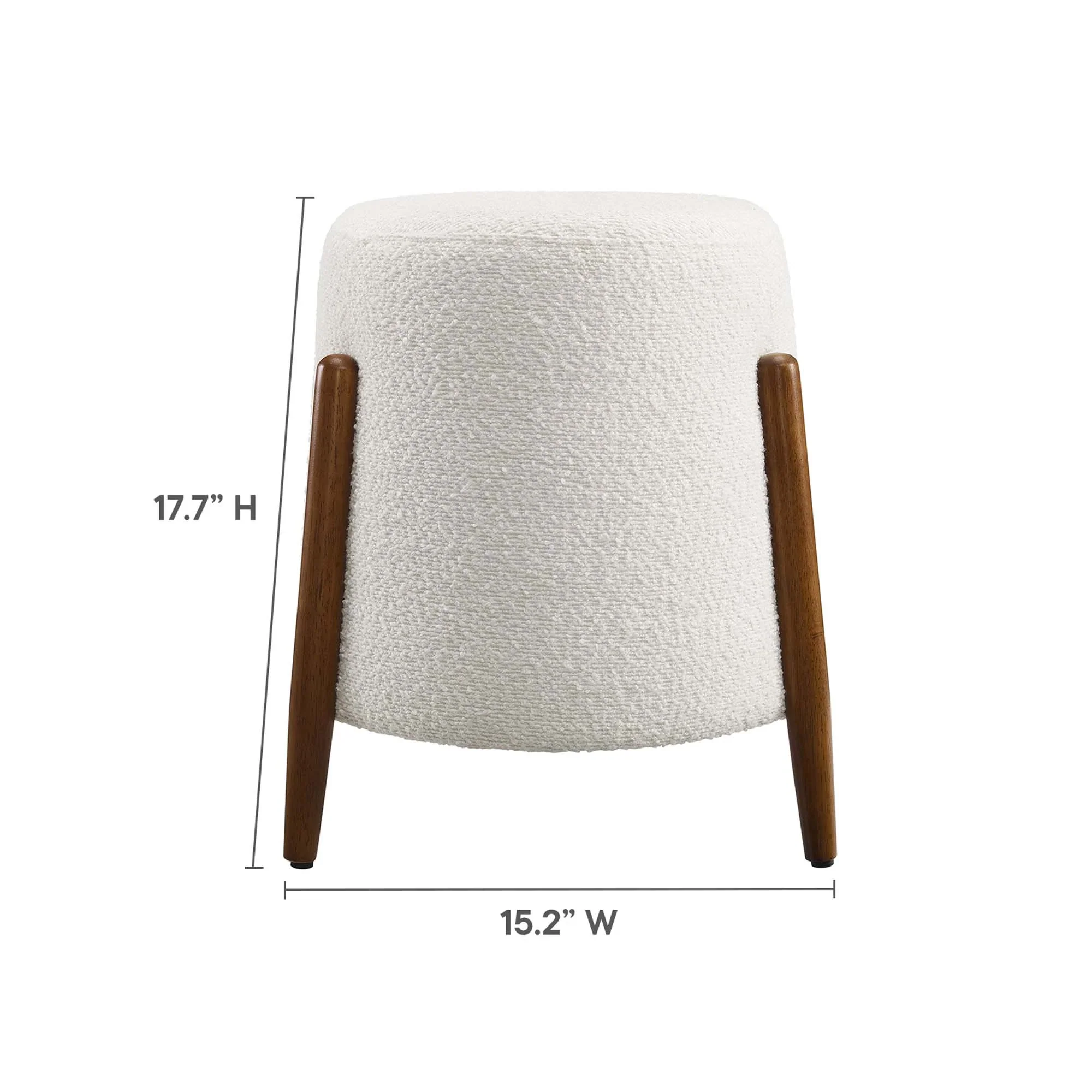 Riven Upholstered Boucle Fabric Ottoman - Image 5
