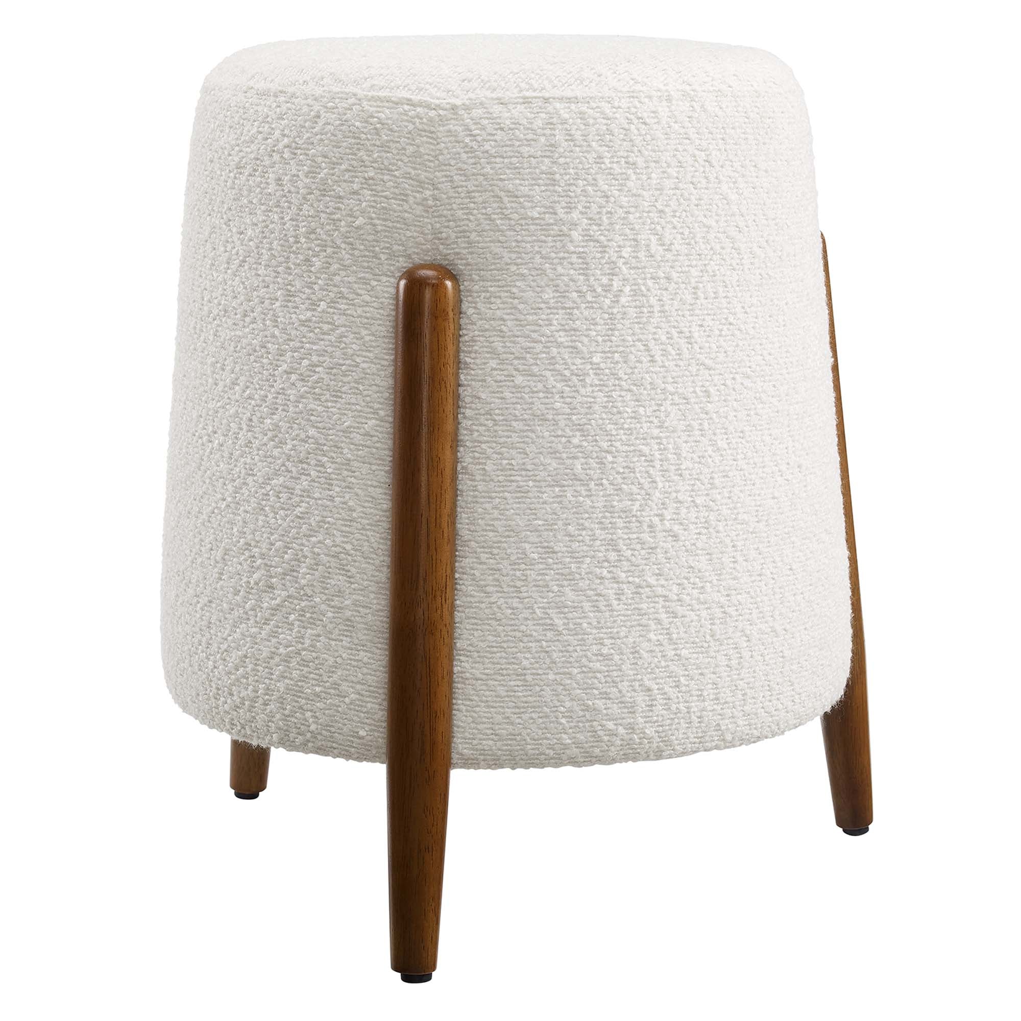 Riven Upholstered Boucle Fabric Ottoman - Image 6