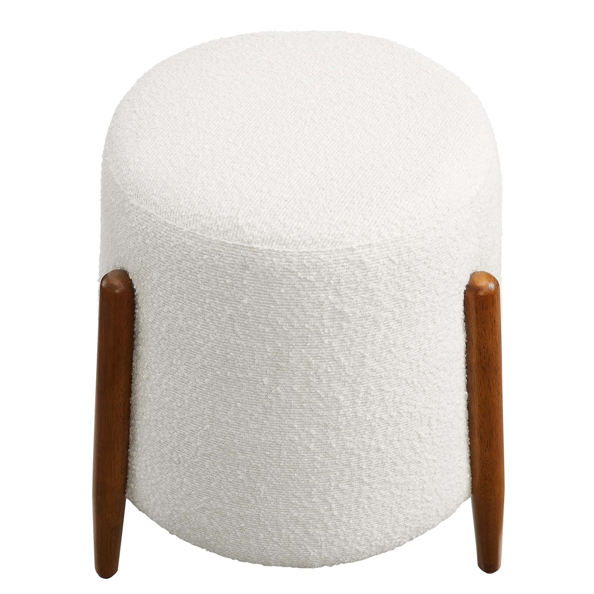 Riven Upholstered Boucle Fabric Ottoman - Image 7