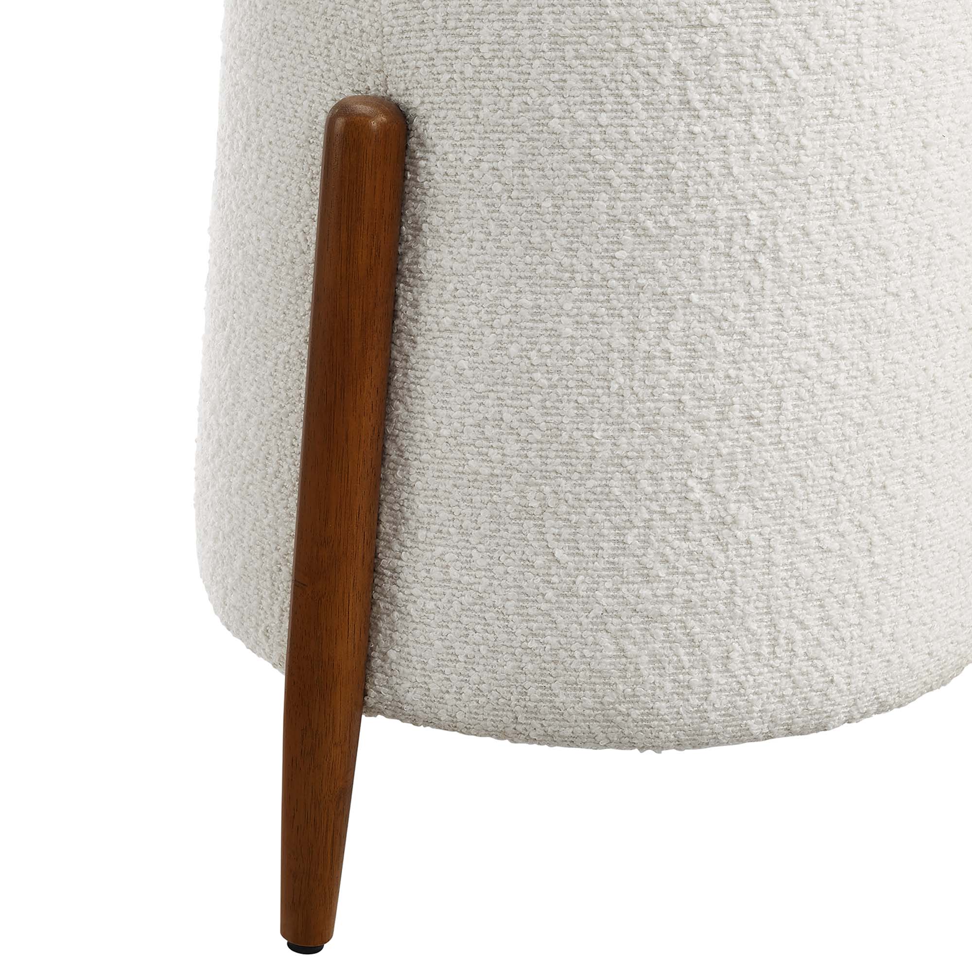 Riven Upholstered Boucle Fabric Ottoman - Image 8