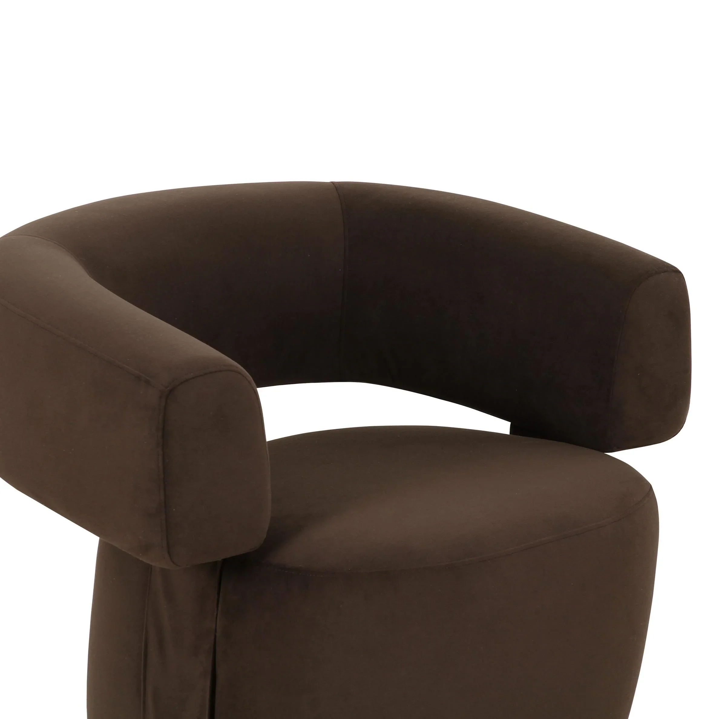 River Chocolate Brown Performance Velvet Swivel Accent Chair - Image 6