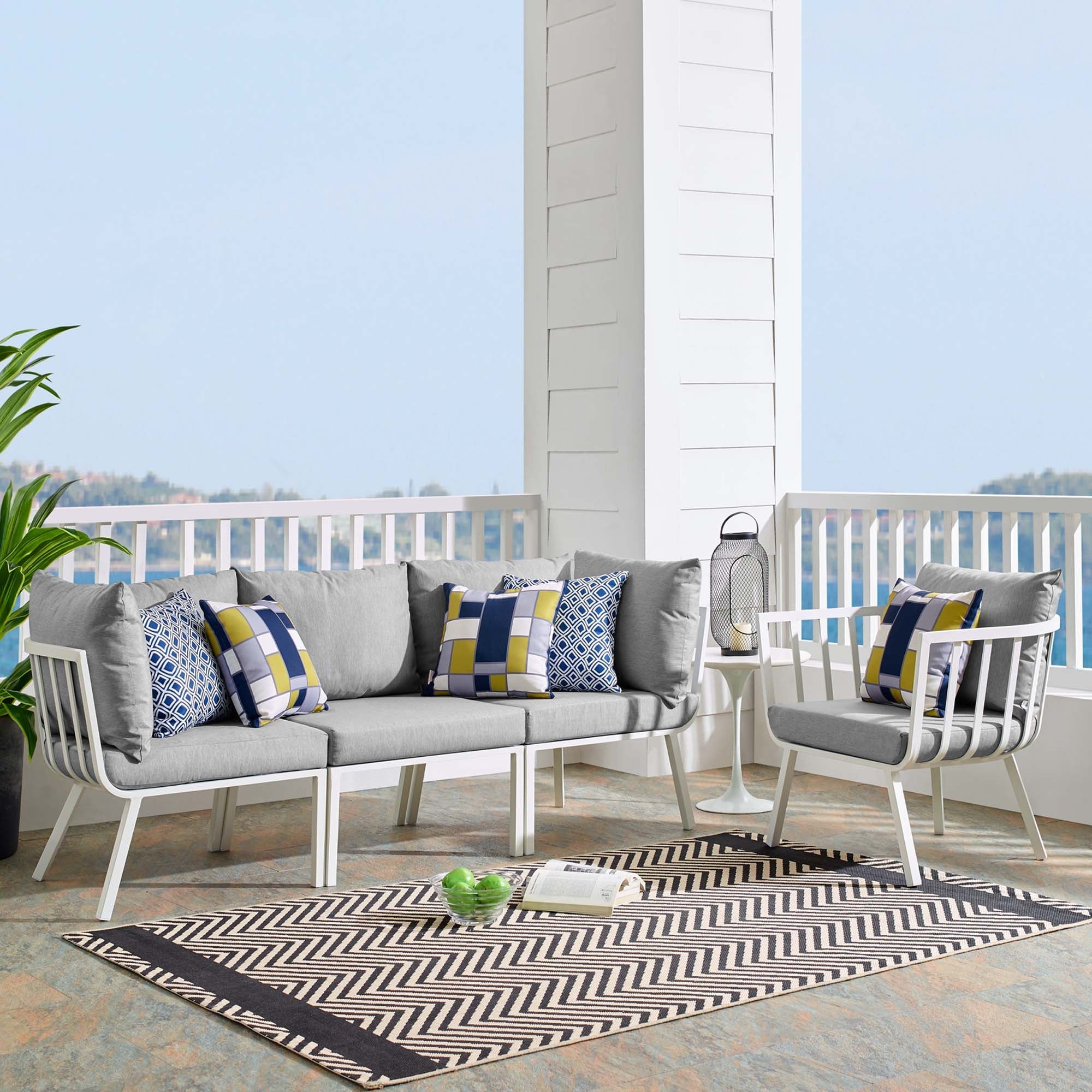Riverside 4 Piece Outdoor Patio Aluminum Set - Image 14