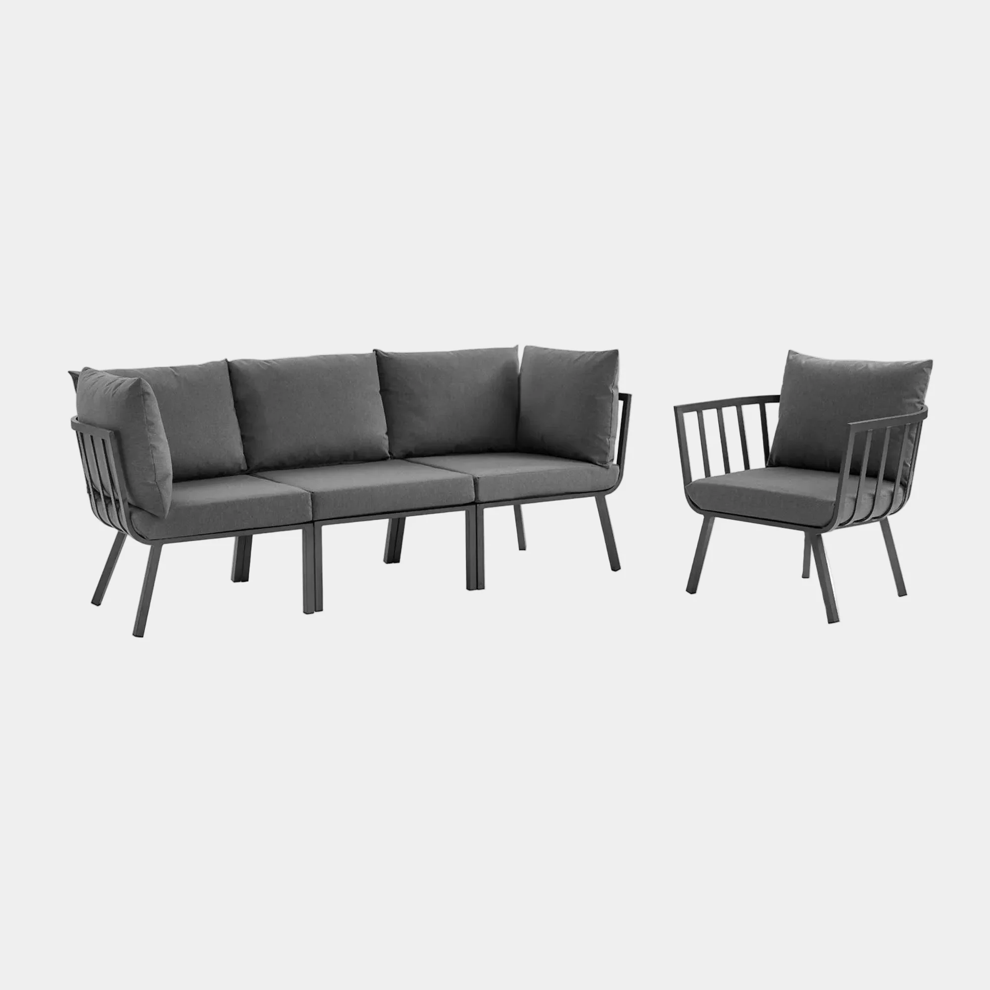 Riverside 4 Piece Outdoor Patio Aluminum Set - Image 7