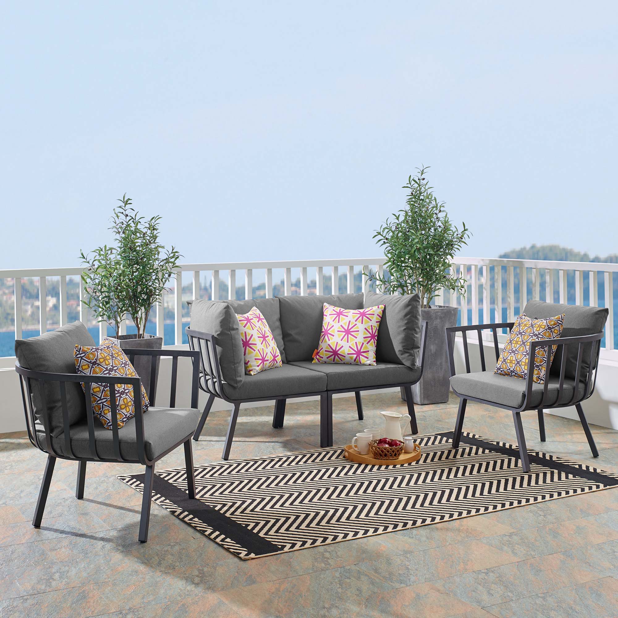 Riverside 4 Piece Outdoor Patio Aluminum Set - Image 15
