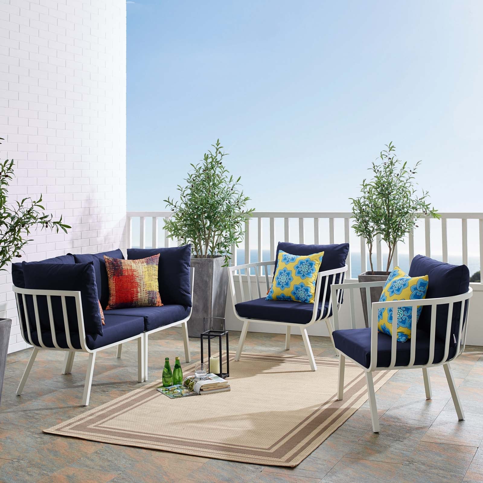 Riverside 4 Piece Outdoor Patio Aluminum Set - Image 2