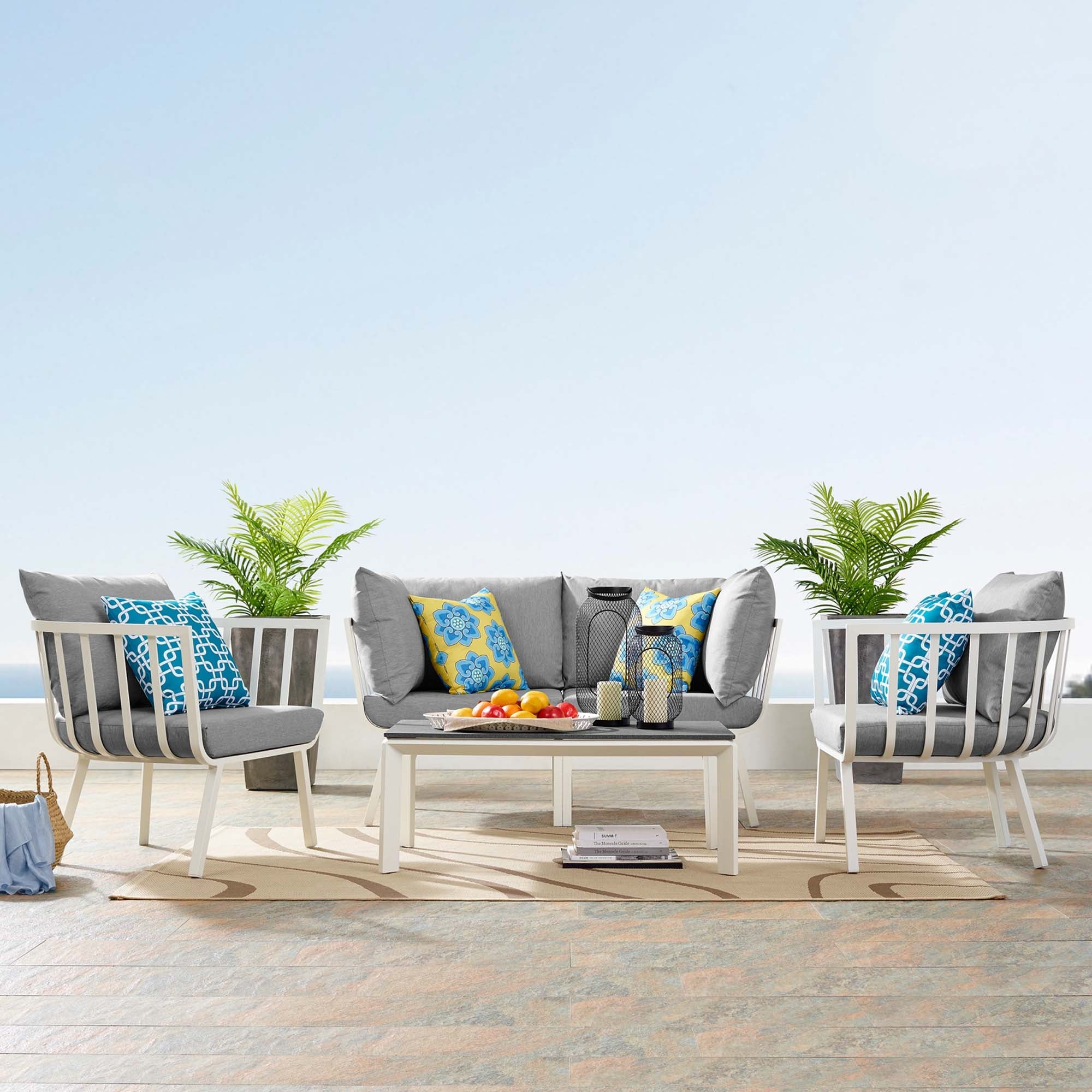 Riverside 5 Piece Outdoor Patio Aluminum Set - Image 32