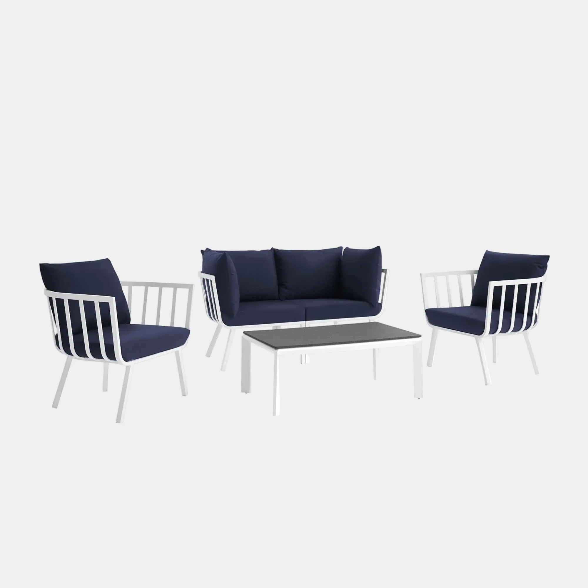 Riverside 5 Piece Outdoor Patio Aluminum Set - Image 47