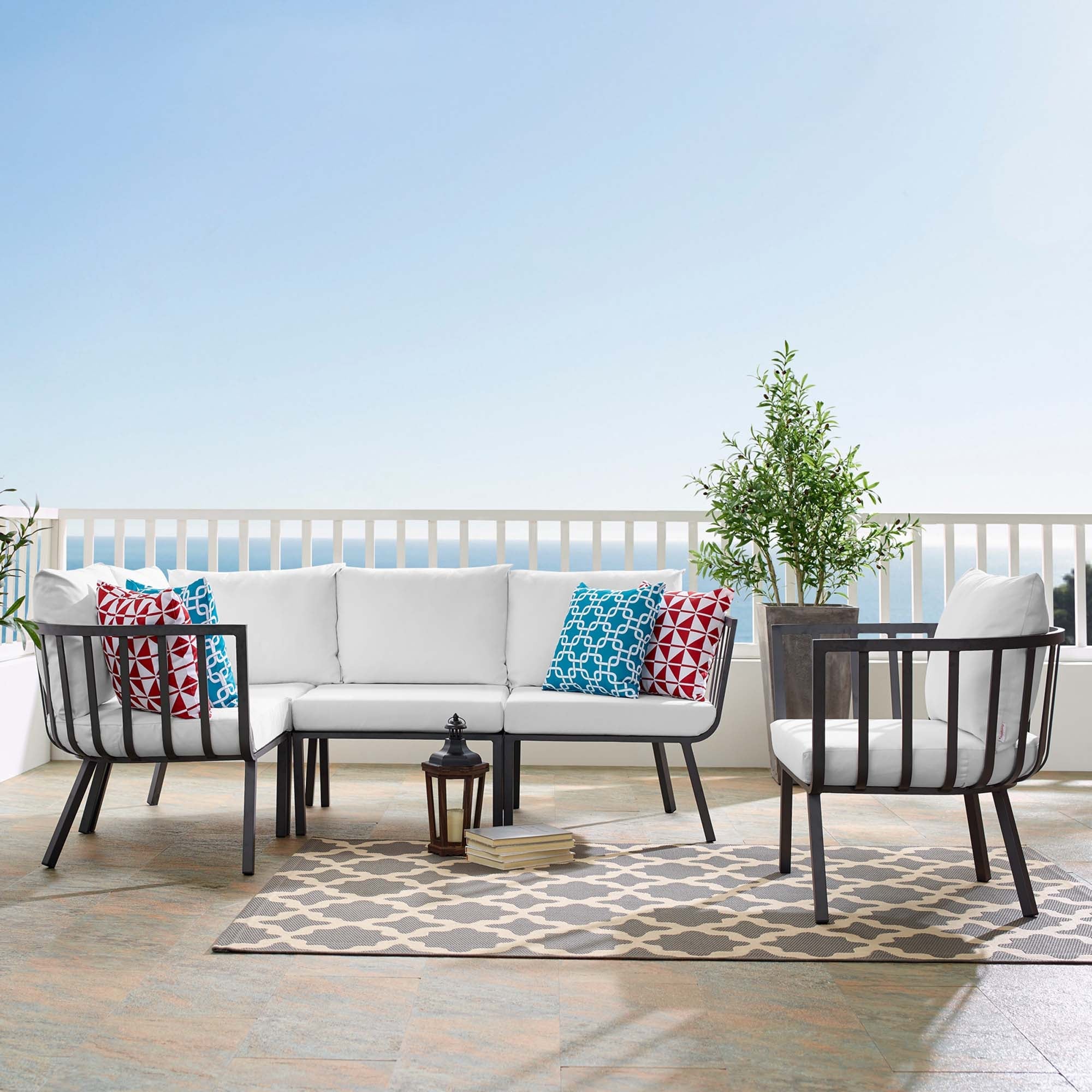 Riverside 5 Piece Outdoor Patio Aluminum Set - Image 2