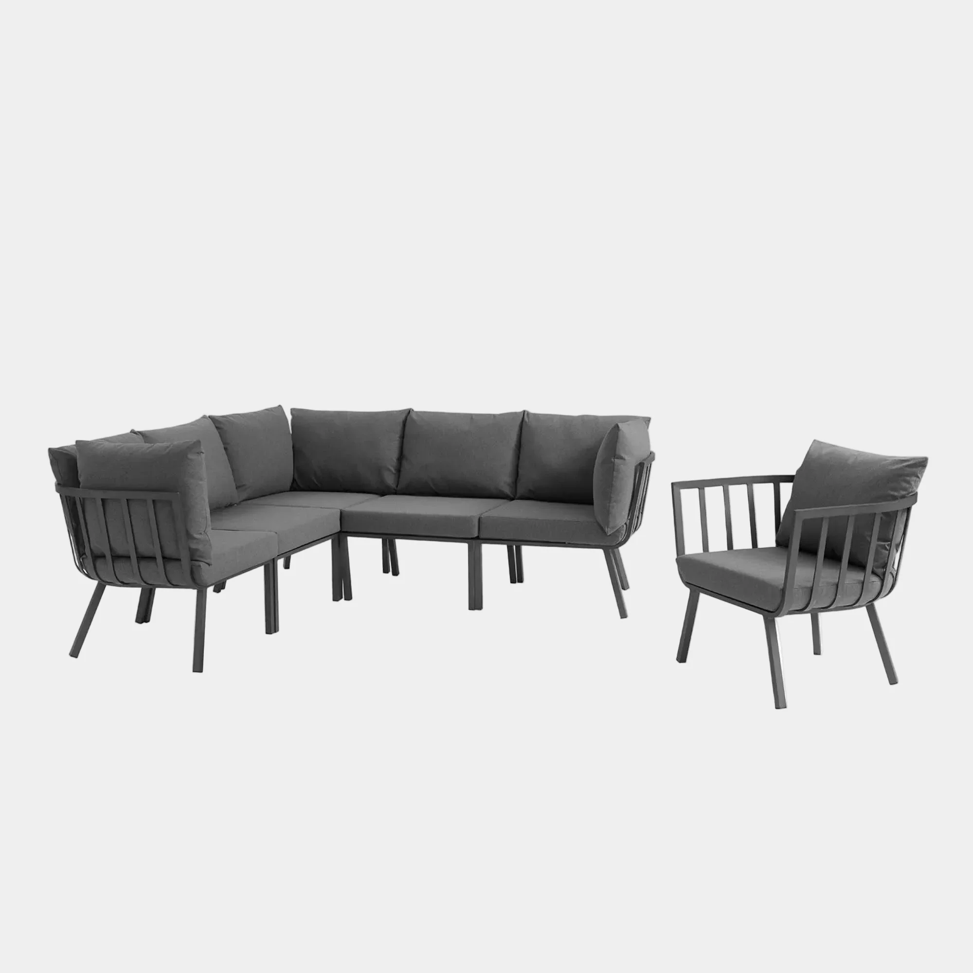 Riverside 6 Piece Outdoor Patio Aluminum Set - Image 19