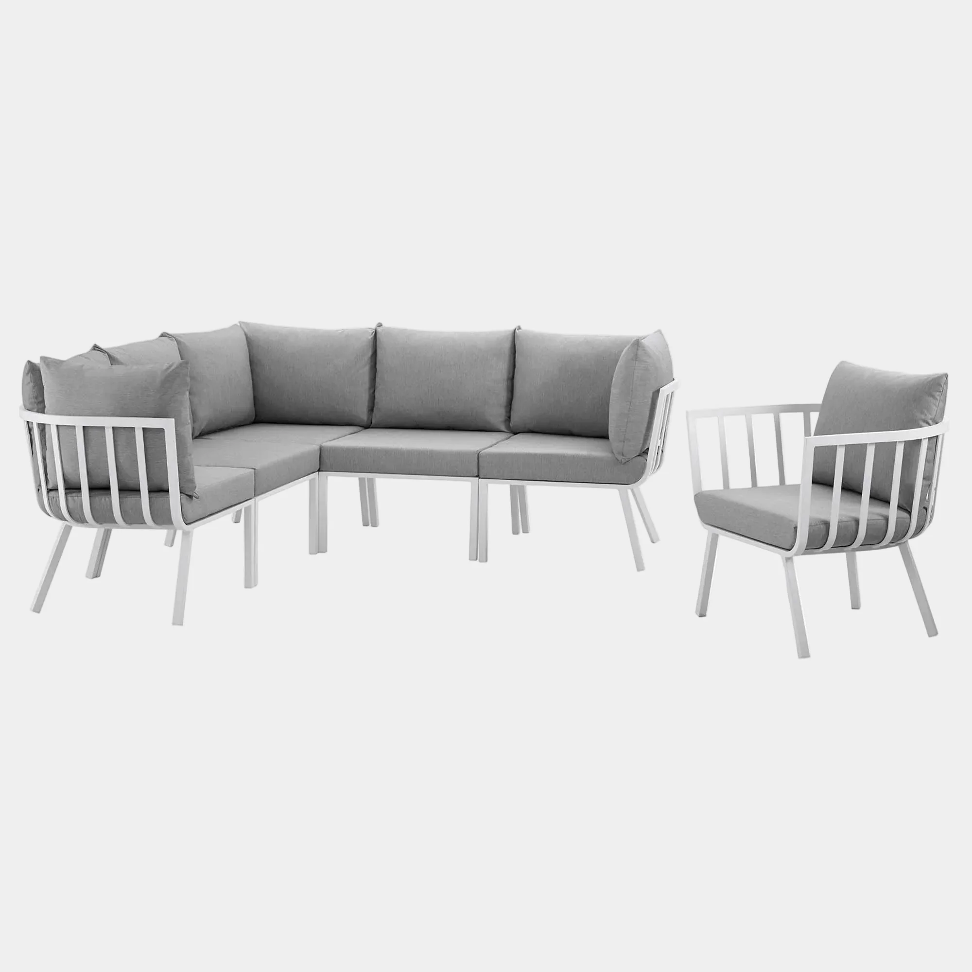 Riverside 6 Piece Outdoor Patio Aluminum Set - Image 55