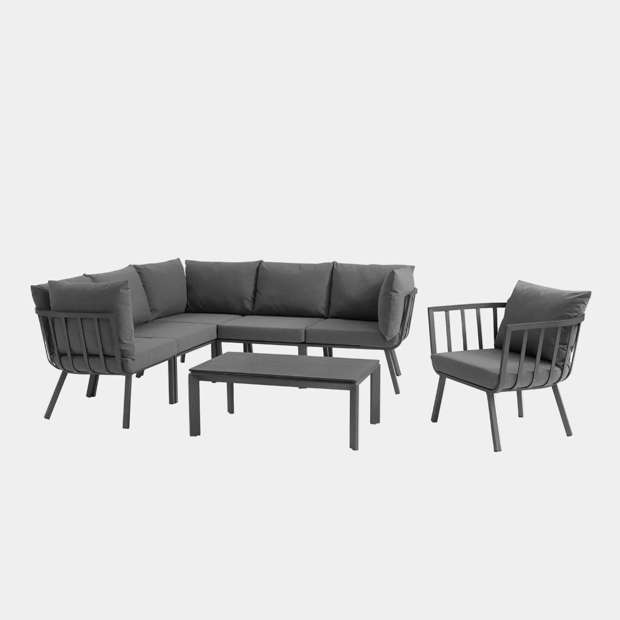 Riverside 7 Piece Outdoor Patio Aluminum Set - Image 19