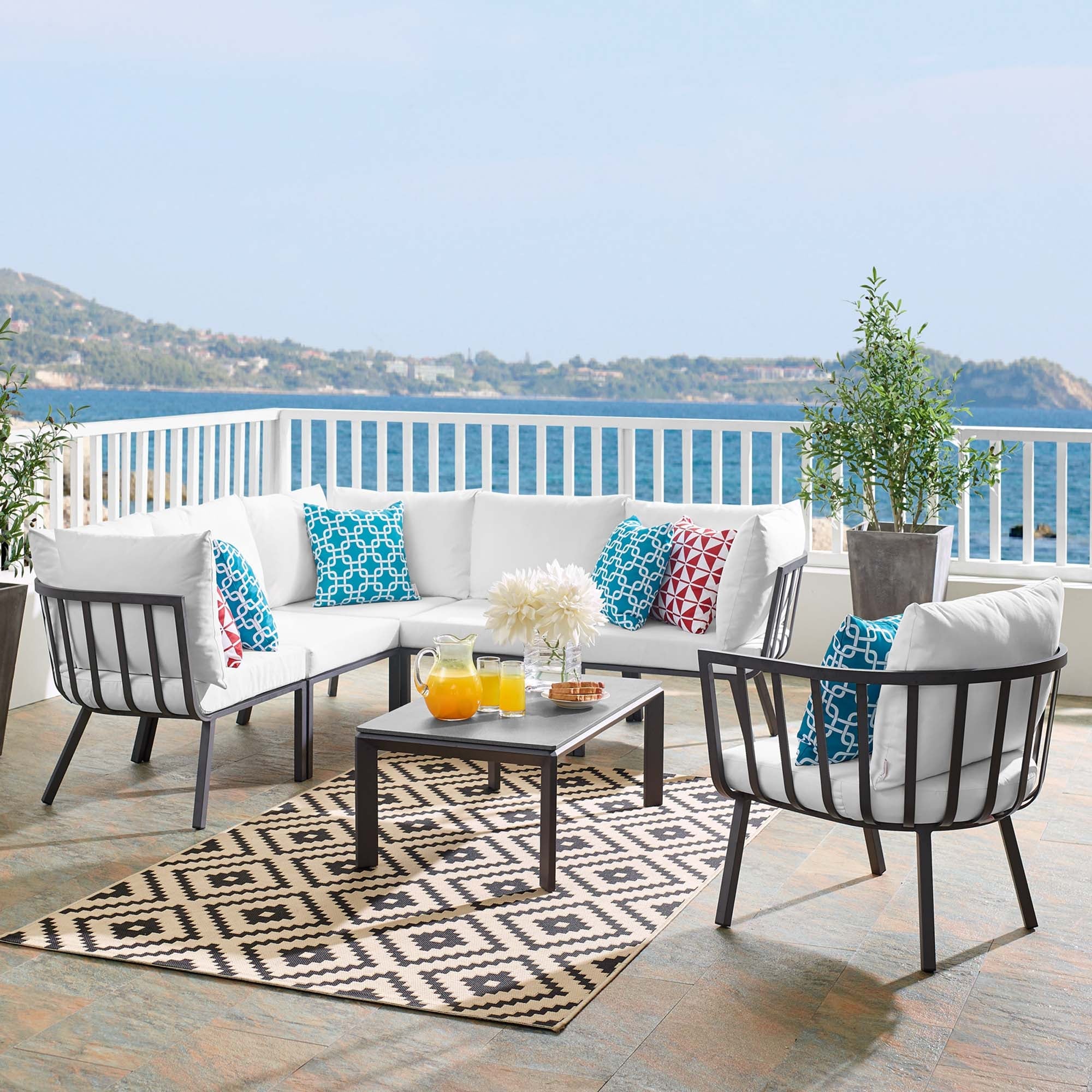 Riverside 7 Piece Outdoor Patio Aluminum Set - Image 2