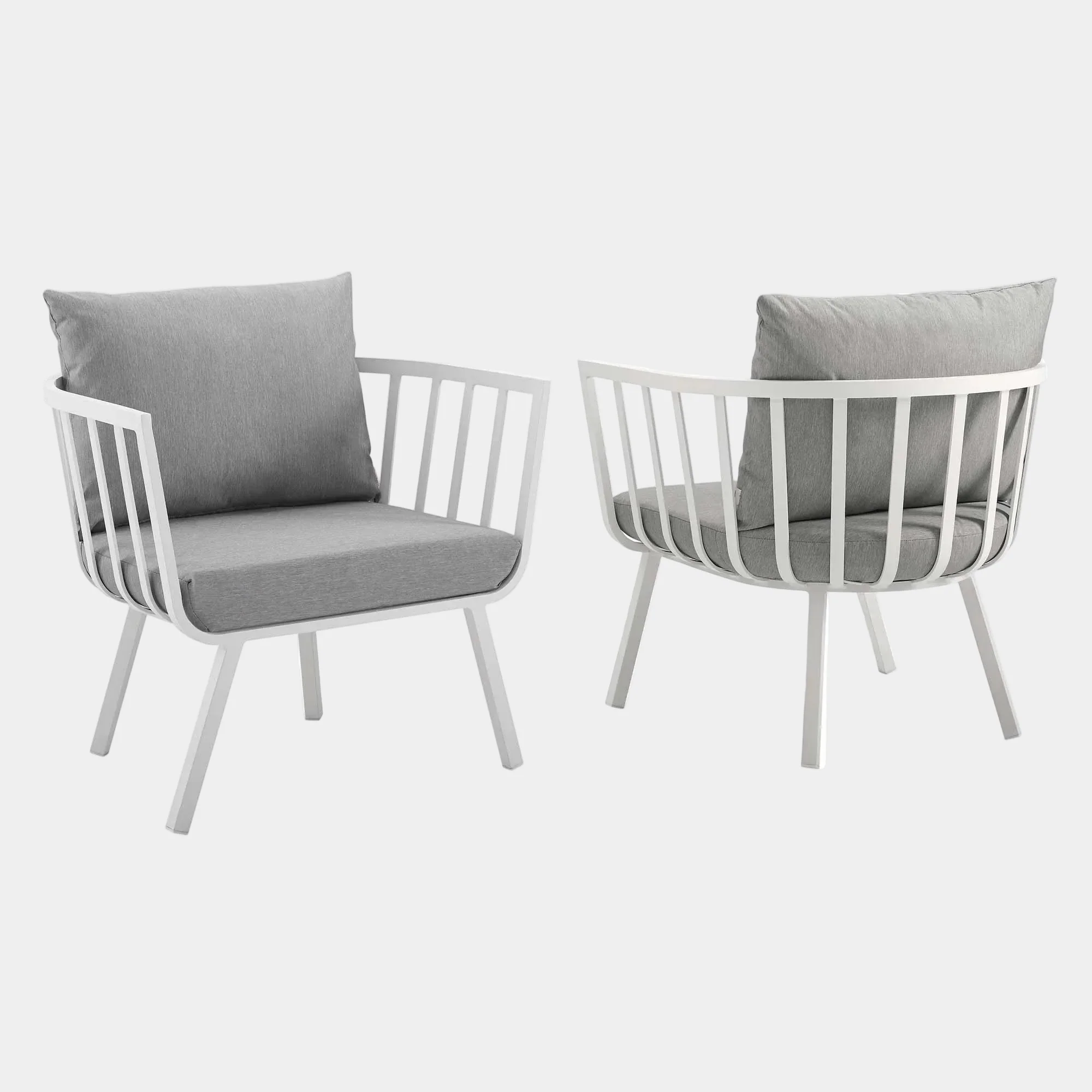 Riverside Outdoor Patio Aluminum Armchair Set of 2 - Image 16
