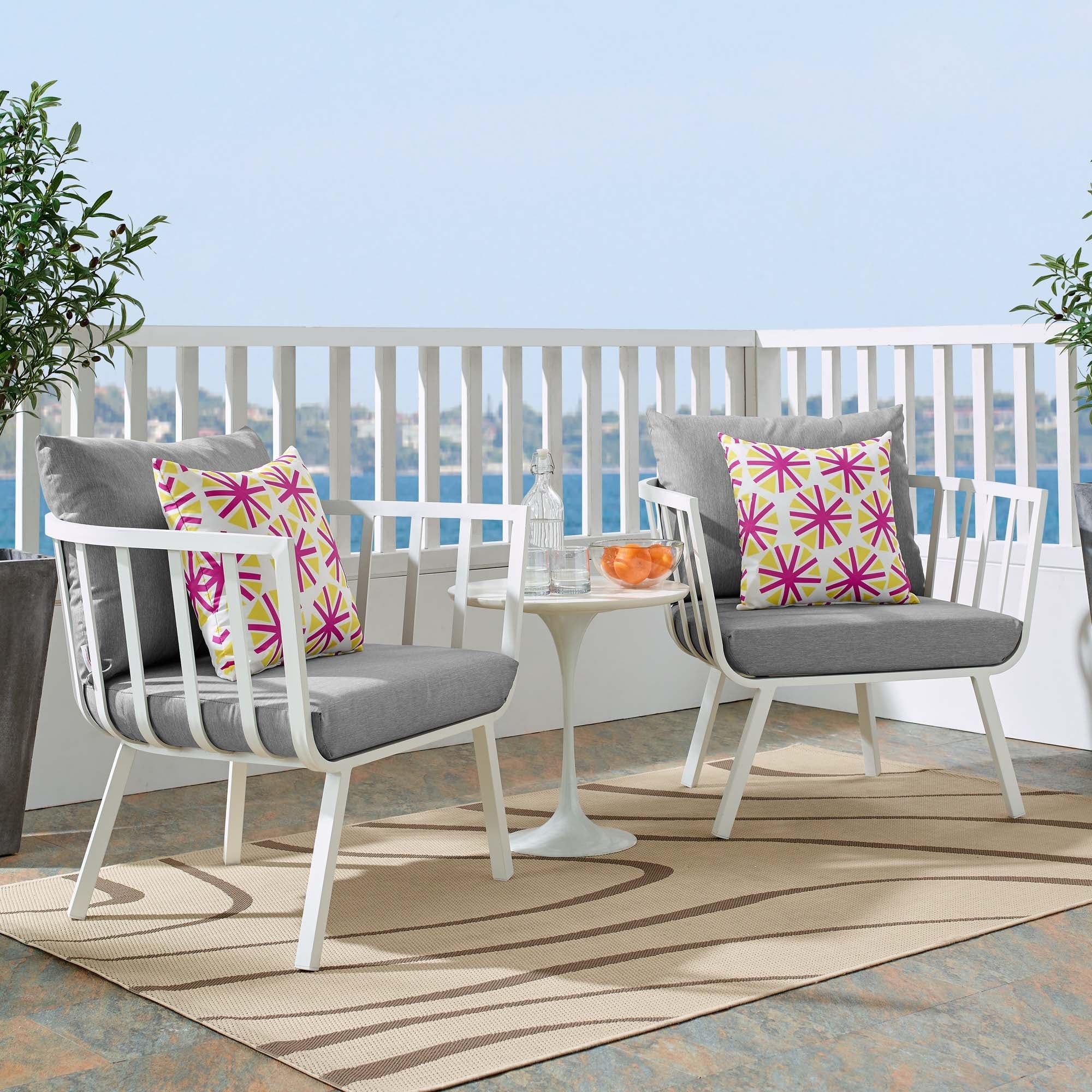 Riverside Outdoor Patio Aluminum Armchair Set of 2 - Image 17